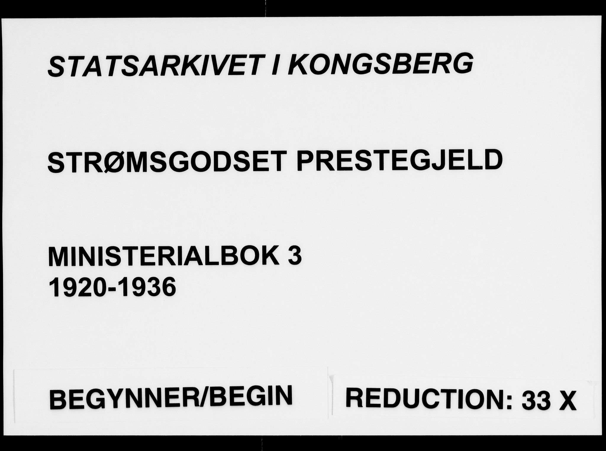 Strømsgodset kirkebøker, AV/SAKO-A-324/F/Fa/L0003: Ministerialbok nr. 3, 1920-1936