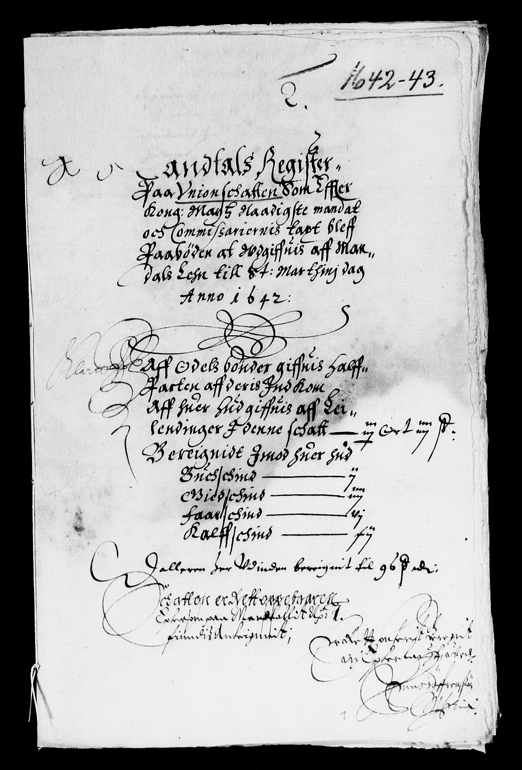 Rentekammeret inntil 1814, Reviderte regnskaper, Lensregnskaper, RA/EA-5023/R/Rb/Rbq/L0032: Nedenes len. Mandals len. Råbyggelag., 1641-1643