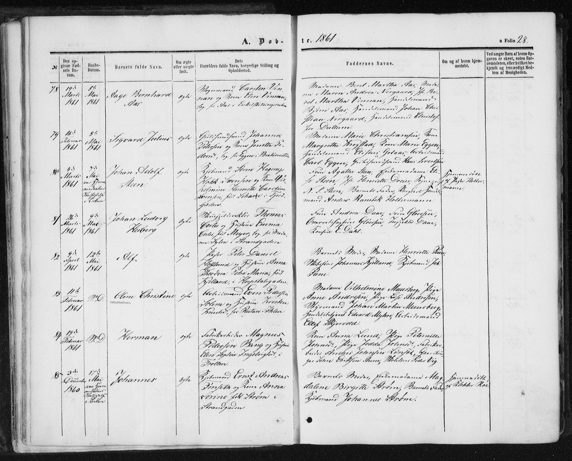 Ministerialprotokoller, klokkerbøker og fødselsregistre - Sør-Trøndelag, SAT/A-1456/602/L0115: Ministerialbok nr. 602A13, 1860-1872, s. 28