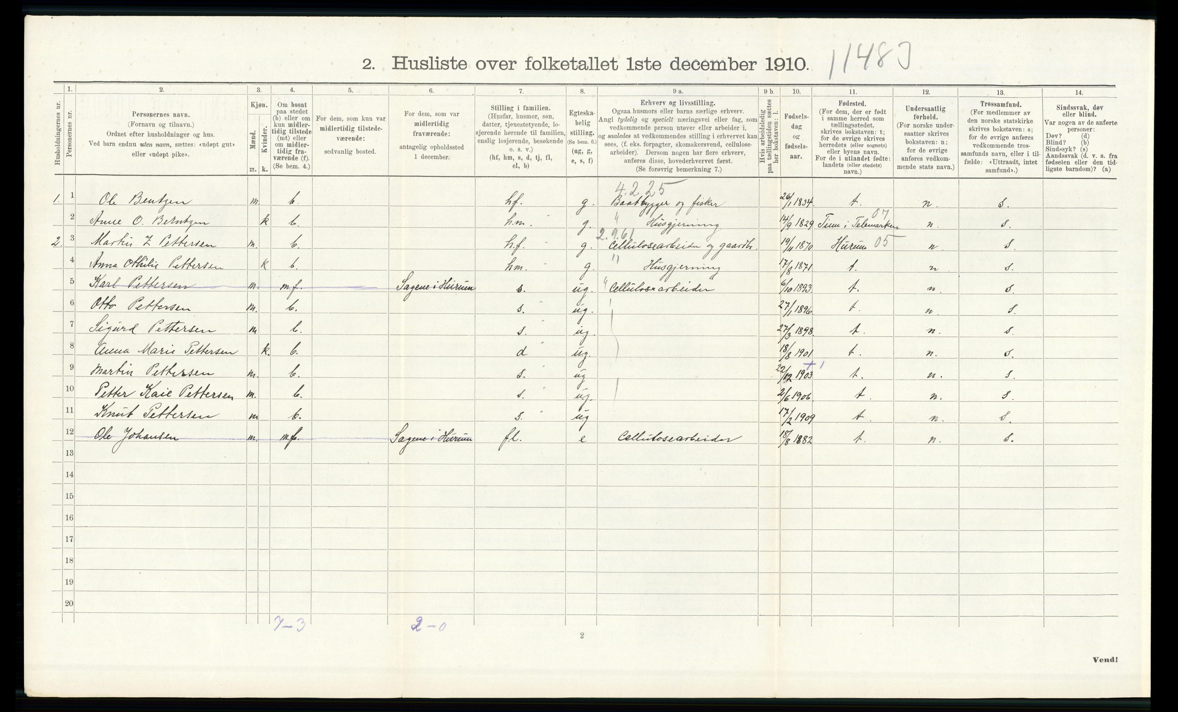 RA, Folketelling 1910 for 0711 Strømm herred, 1910, s. 227
