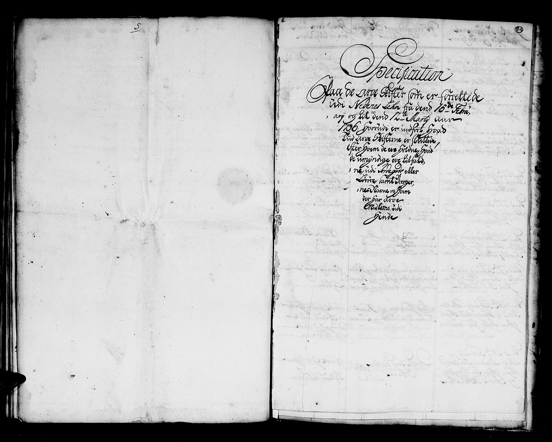 Nedenes sorenskriveri før 1824, SAK/1221-0007/H/Hc/L0061: Skifteprotokoll uten register nr 45, 1731-1737, s. 83b-84a