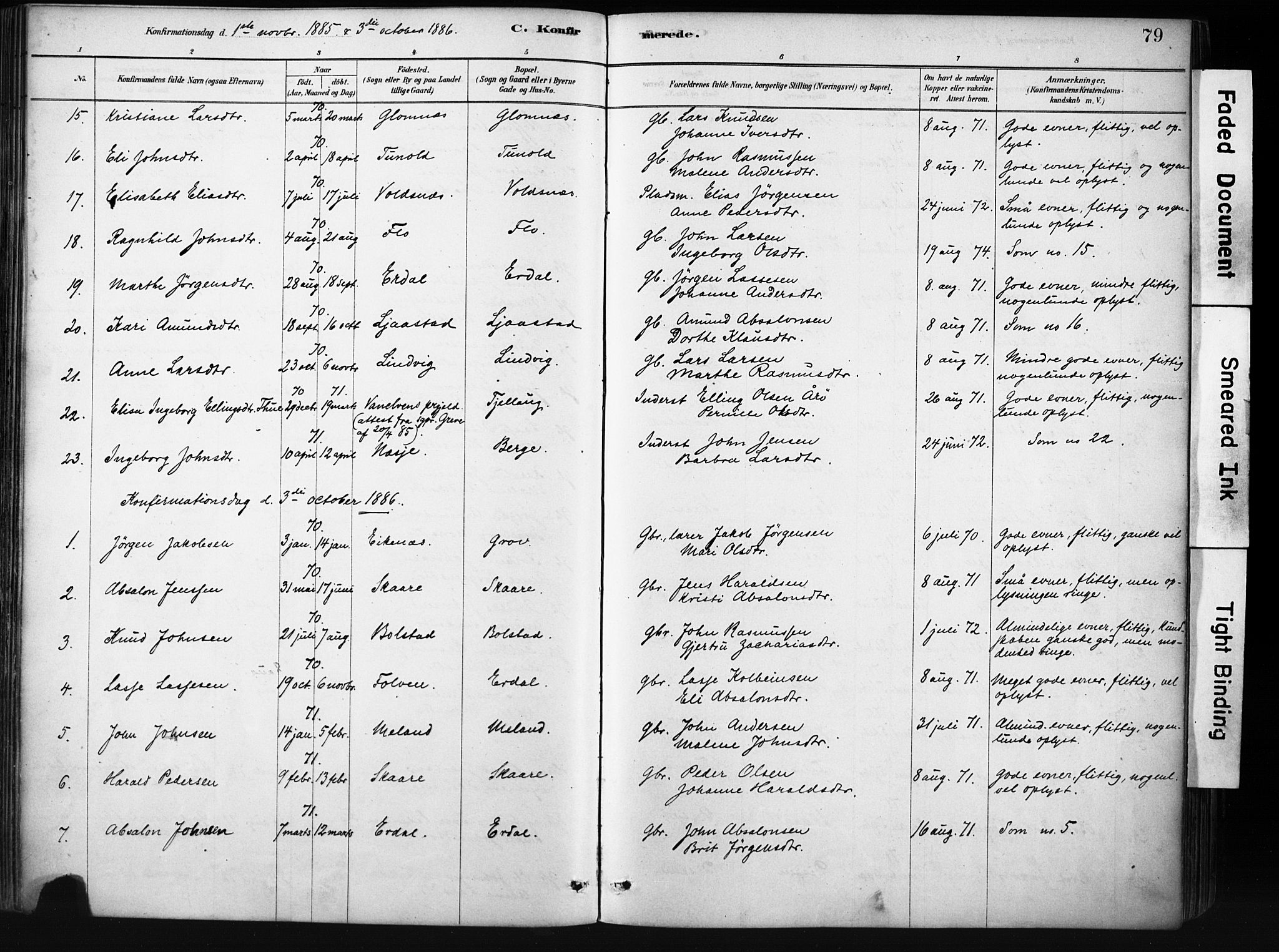 Stryn Sokneprestembete, AV/SAB-A-82501: Ministerialbok nr. D 1, 1878-1907, s. 79