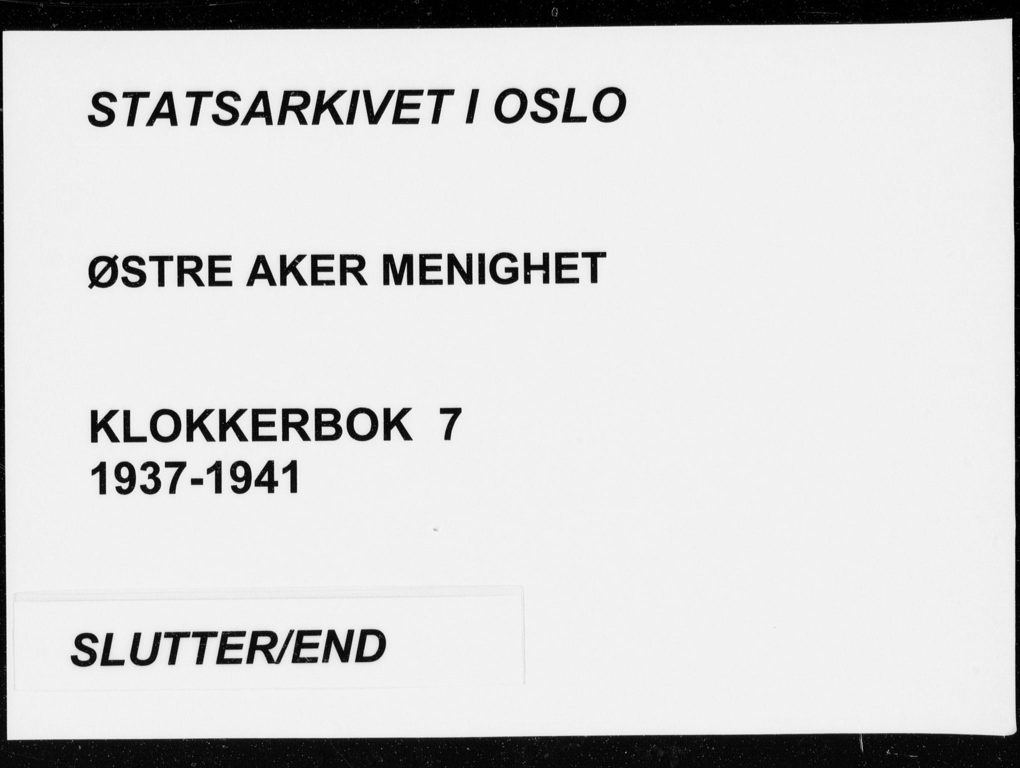 Østre Aker prestekontor Kirkebøker, SAO/A-10840/G/Ga/L0007: Klokkerbok nr. I 7, 1937-1941