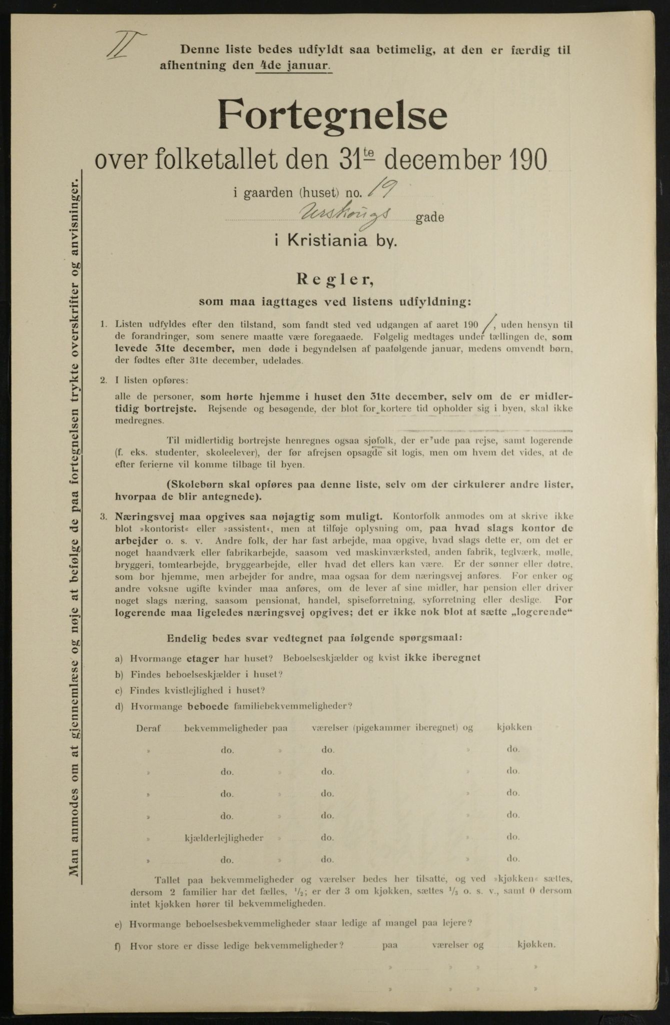 OBA, Kommunal folketelling 31.12.1901 for Kristiania kjøpstad, 1901, s. 501