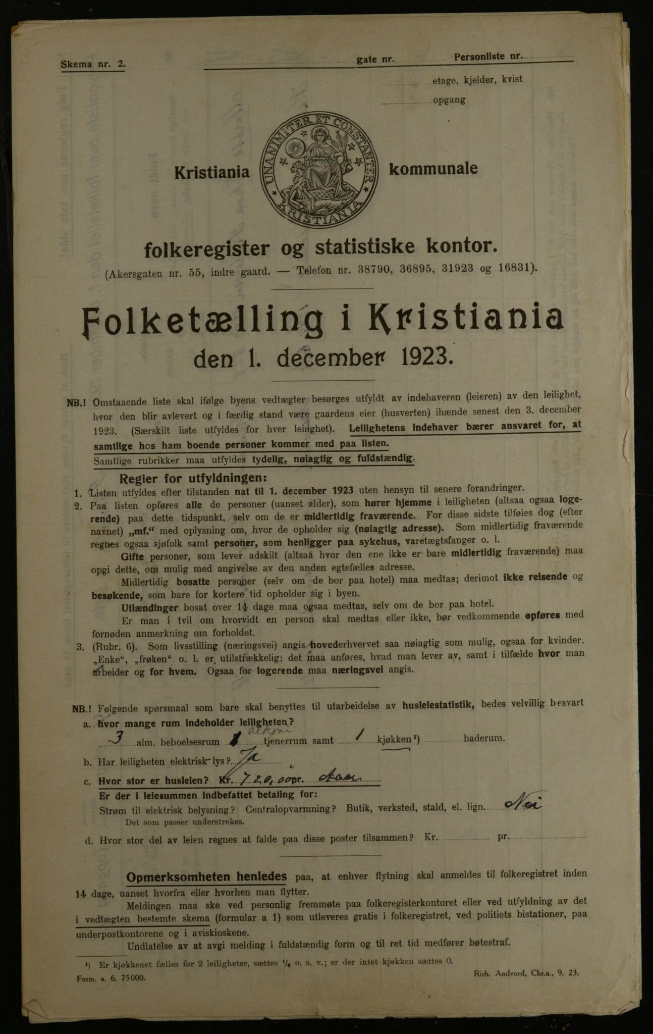 OBA, Kommunal folketelling 1.12.1923 for Kristiania, 1923, s. 89148