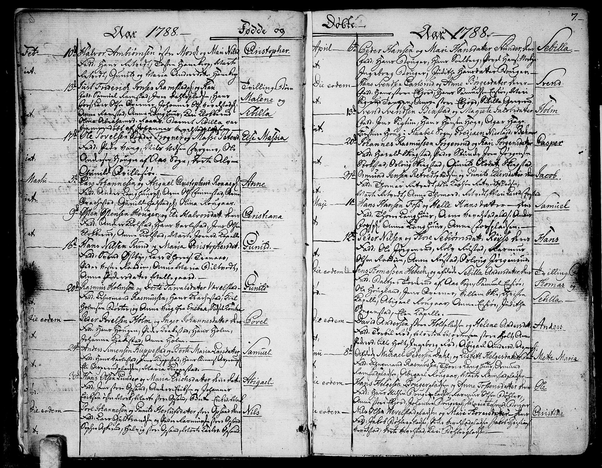 Kråkstad prestekontor Kirkebøker, SAO/A-10125a/F/Fa/L0002: Ministerialbok nr. I 2, 1786-1814, s. 7