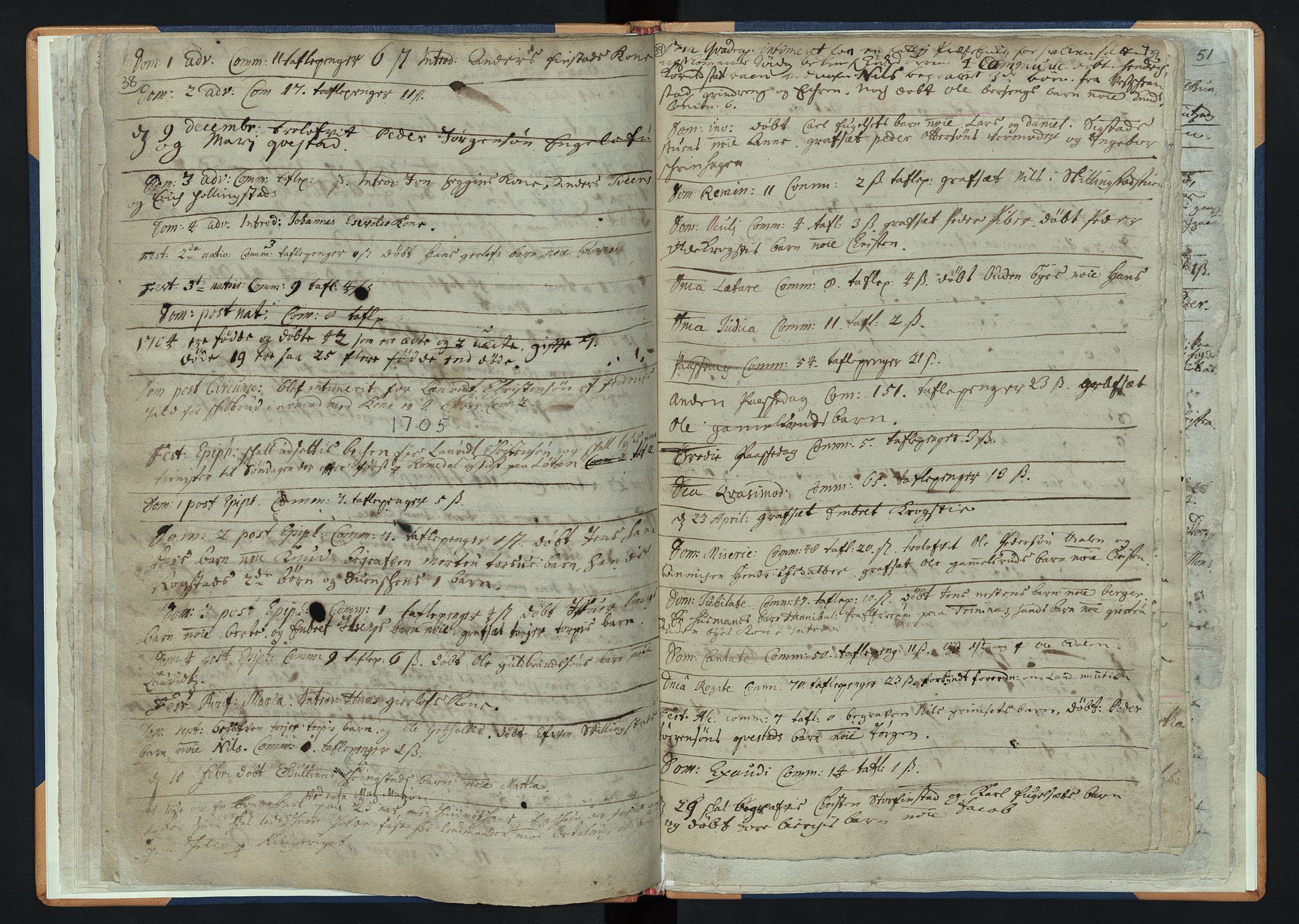 Løten prestekontor, AV/SAH-PREST-022/K/Ka/L0001: Ministerialbok nr. 1, 1694-1711, s. 38-39