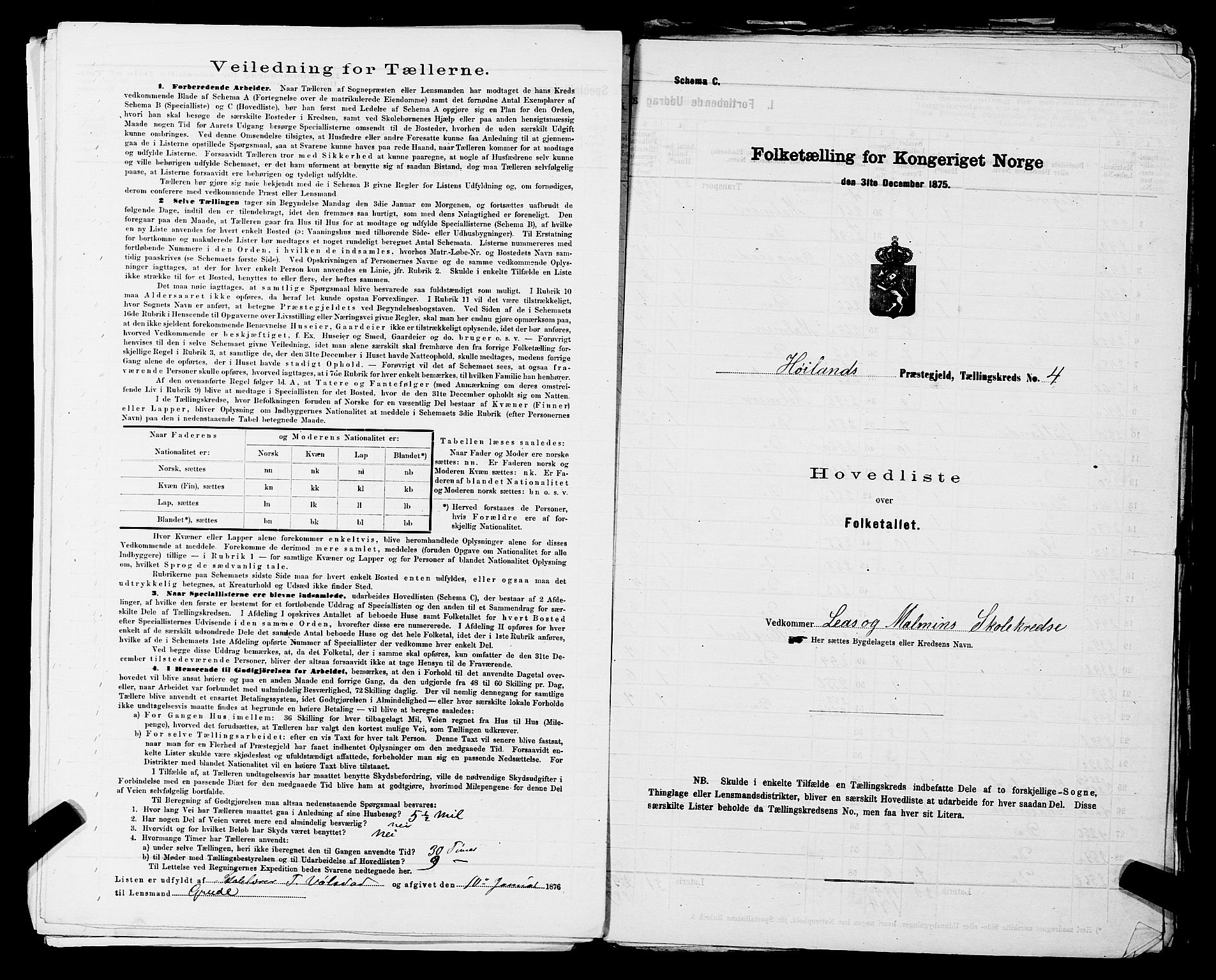 SAST, Folketelling 1875 for 1123L Høyland prestegjeld, Høyland sokn, 1875, s. 19