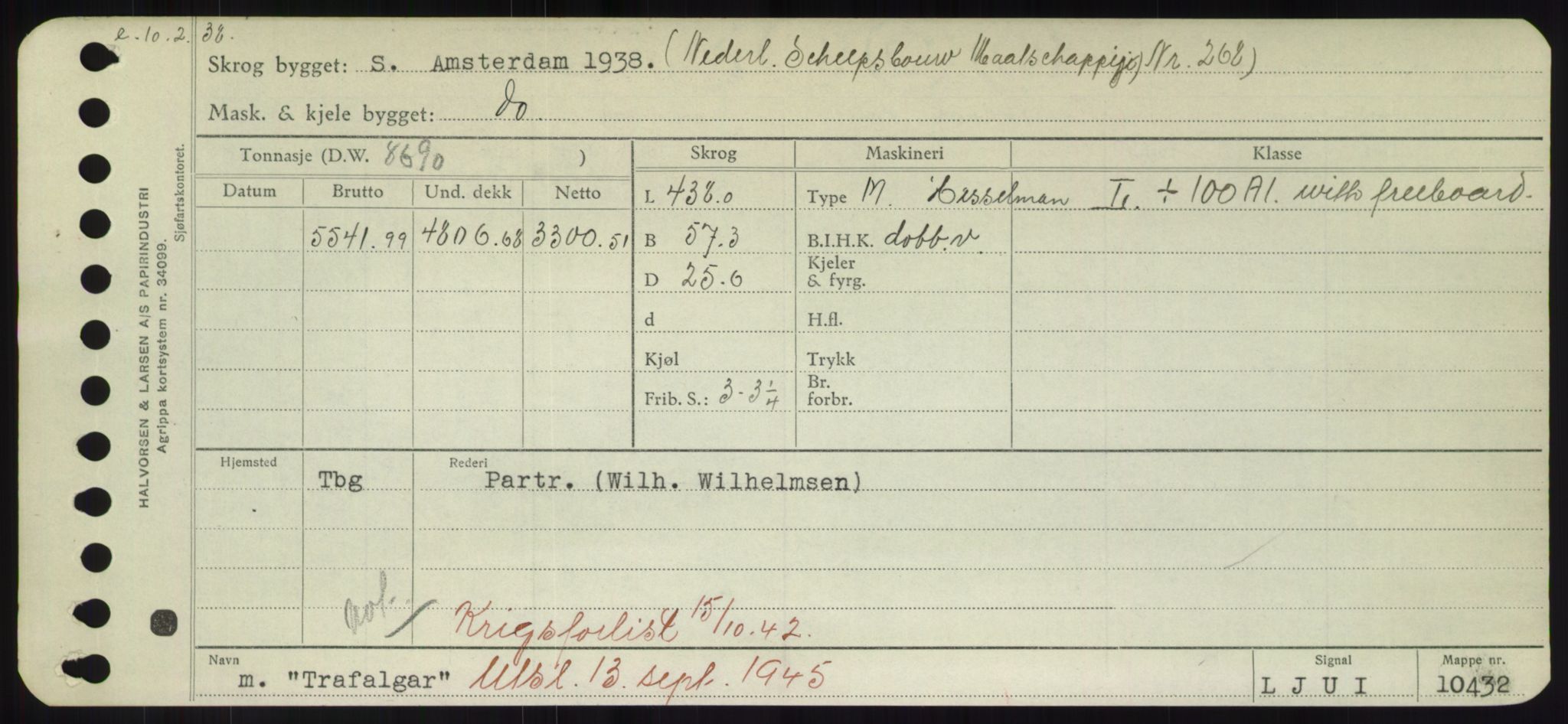 Sjøfartsdirektoratet med forløpere, Skipsmålingen, RA/S-1627/H/Hd/L0039: Fartøy, Ti-Tø, s. 465