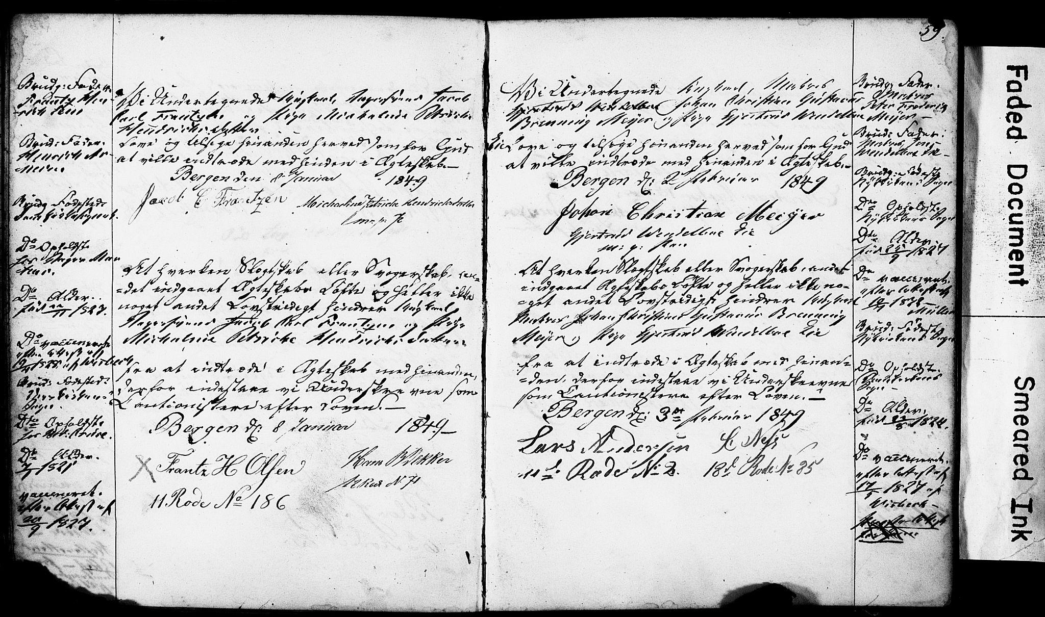 Domkirken sokneprestembete, SAB/A-74801: Forlovererklæringer nr. II.5.4, 1845-1852, s. 59