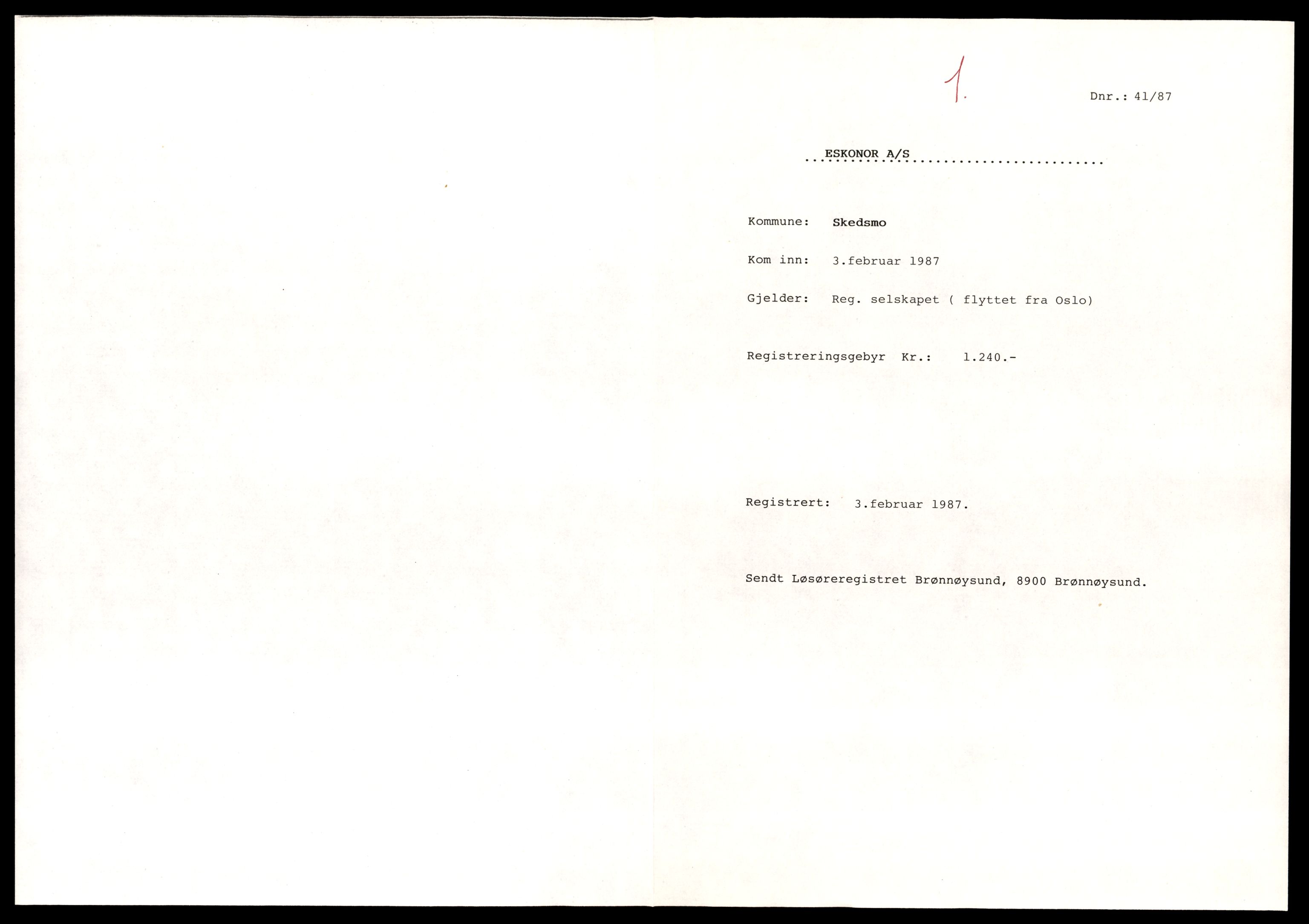 Nedre Romerike sorenskriveri, AV/SAT-A-10469/K/Ke/Ked/L0006: Enkeltmannsforetak, aksejselskap og andelslag, Es - Fe, 1944-1989