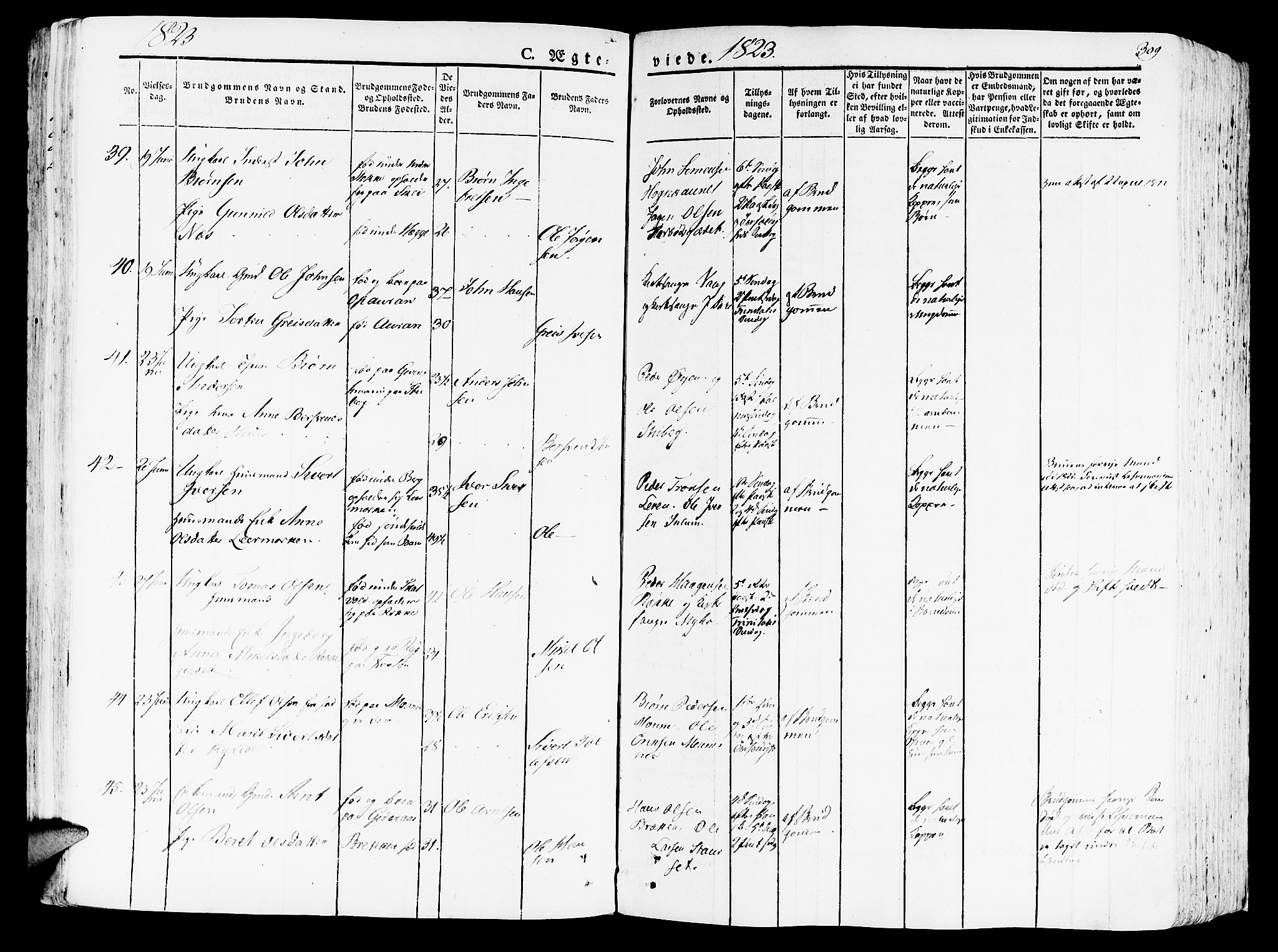 Ministerialprotokoller, klokkerbøker og fødselsregistre - Nord-Trøndelag, AV/SAT-A-1458/709/L0070: Ministerialbok nr. 709A10, 1820-1832, s. 309