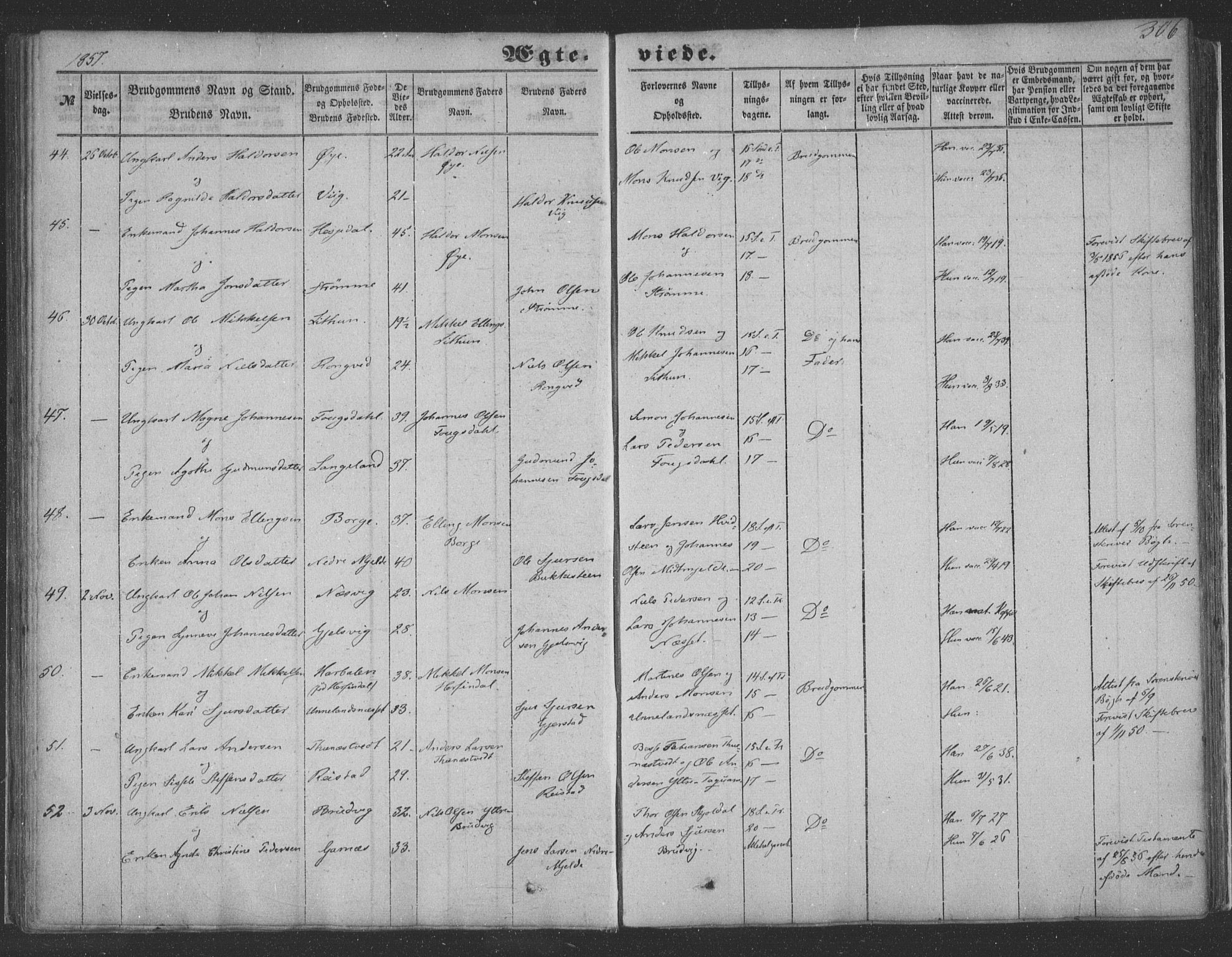 Haus sokneprestembete, AV/SAB-A-75601/H/Haa: Ministerialbok nr. A 16 II, 1848-1857, s. 306