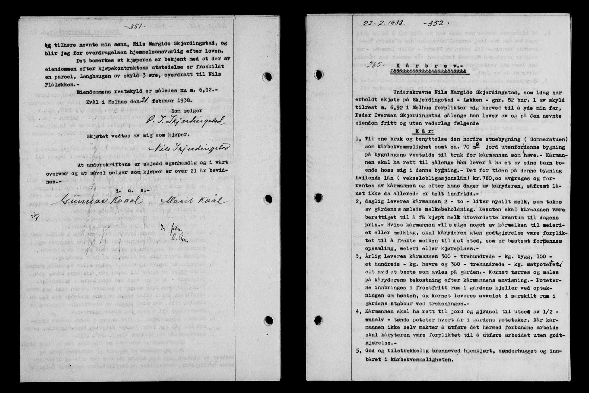 Gauldal sorenskriveri, SAT/A-0014/1/2/2C/L0048: Pantebok nr. 51-52, 1937-1938, s. 351, Dagboknr: 265/1938