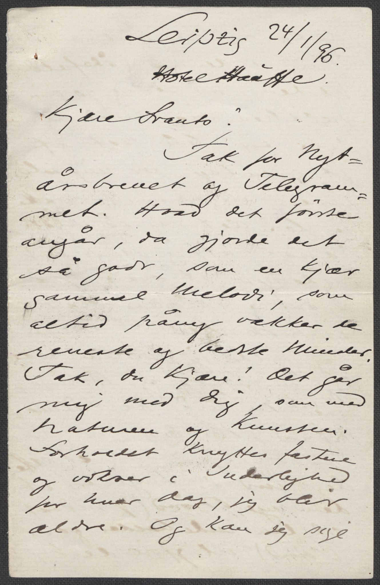 Beyer, Frants, RA/PA-0132/F/L0001: Brev fra Edvard Grieg til Frantz Beyer og "En del optegnelser som kan tjene til kommentar til brevene" av Marie Beyer, 1872-1907, s. 463
