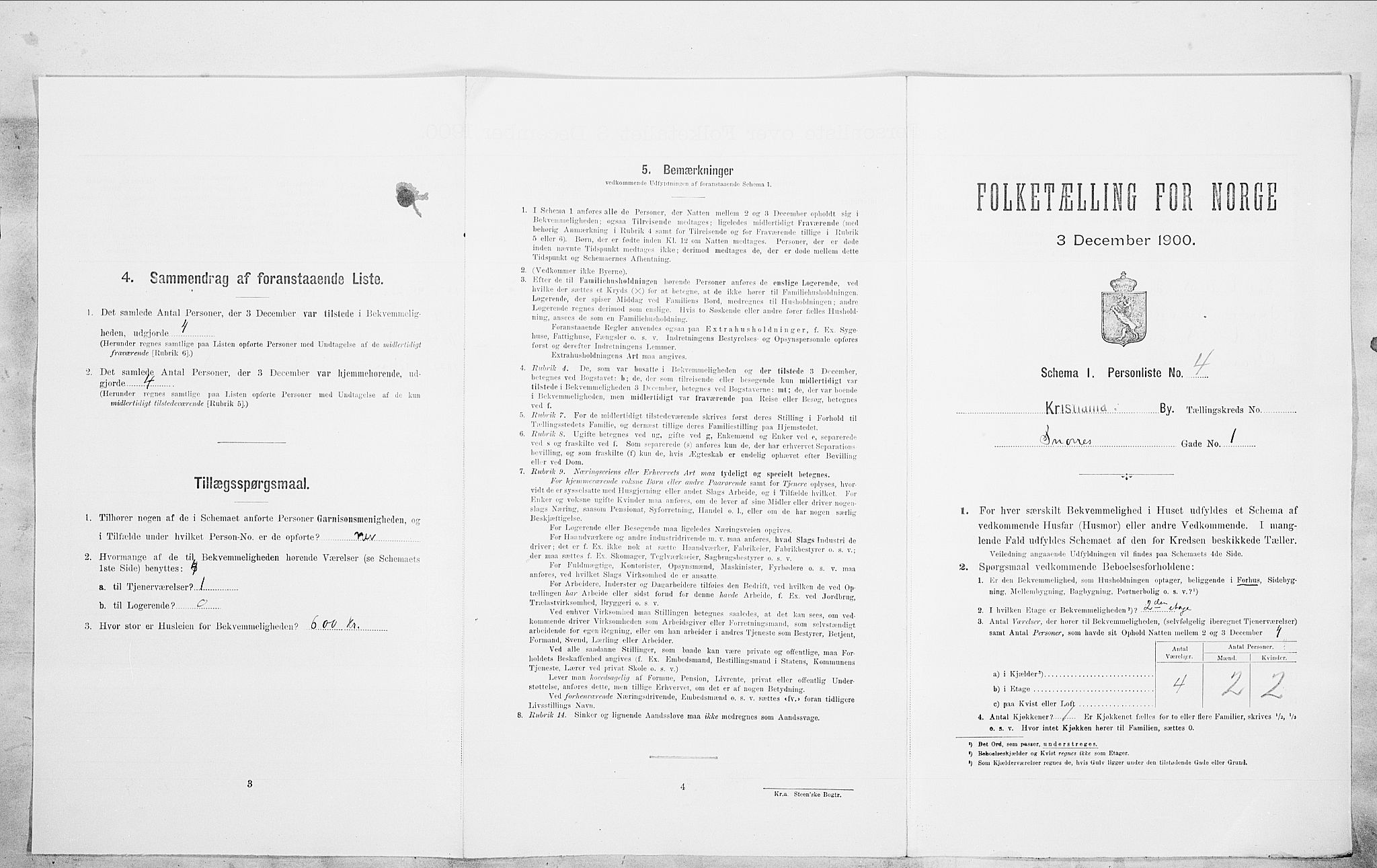 SAO, Folketelling 1900 for 0301 Kristiania kjøpstad, 1900, s. 87253