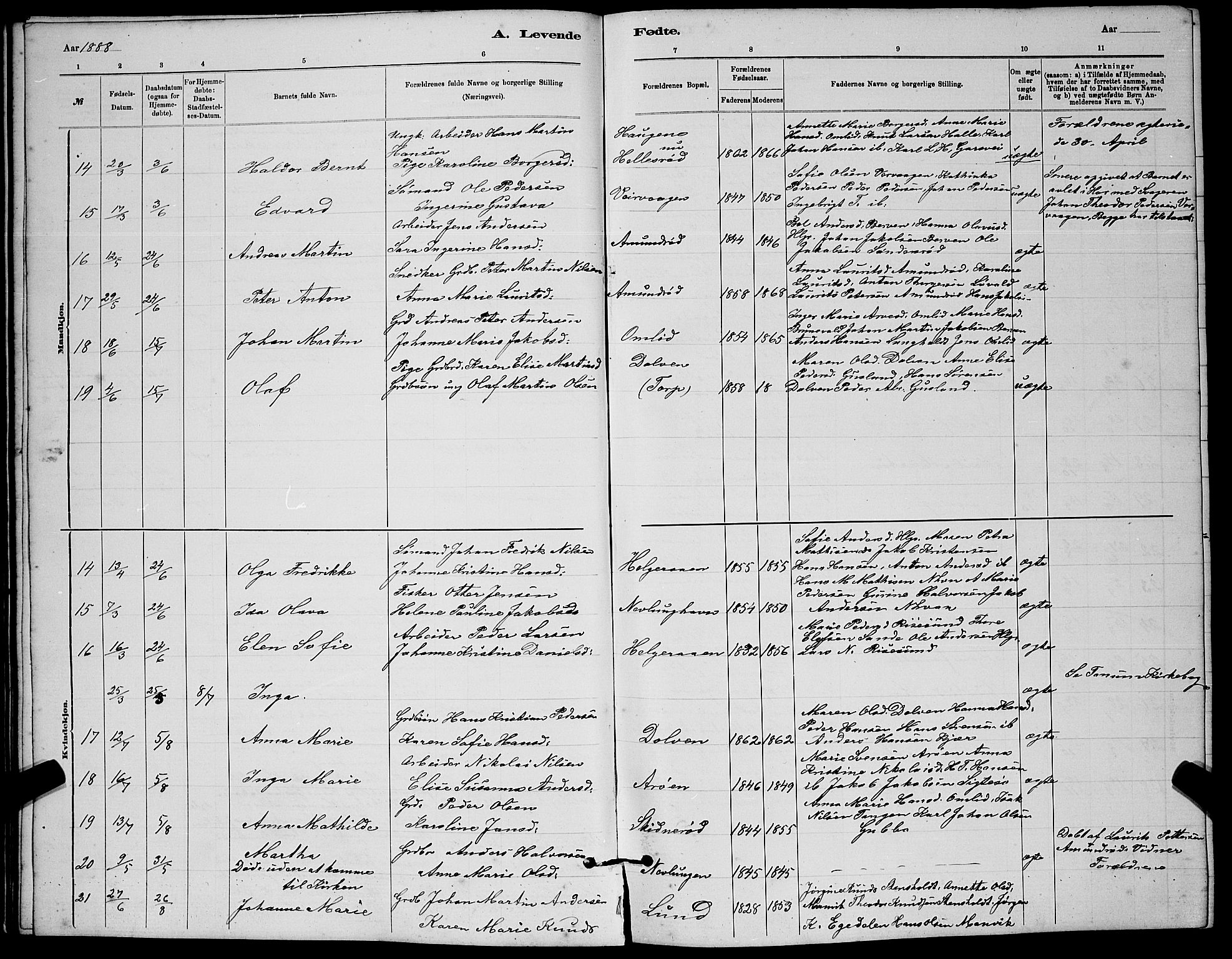 Brunlanes kirkebøker, AV/SAKO-A-342/G/Gb/L0002: Klokkerbok nr. II 2, 1878-1902
