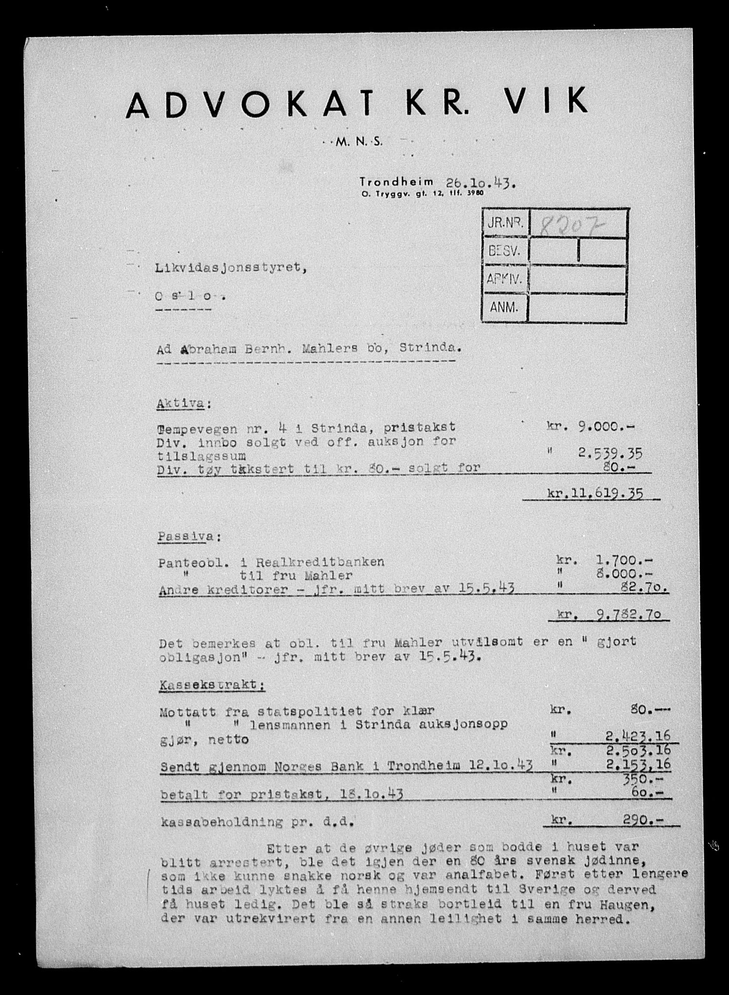 Justisdepartementet, Tilbakeføringskontoret for inndratte formuer, AV/RA-S-1564/H/Hc/Hca/L0903: --, 1945-1947, s. 470