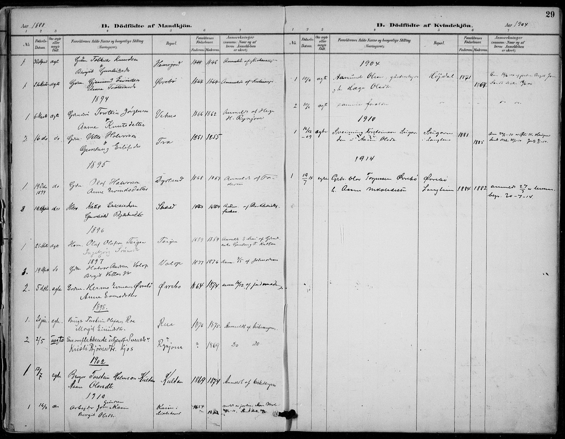 Seljord kirkebøker, AV/SAKO-A-20/F/Fc/L0002: Ministerialbok nr. III 2, 1887-1920, s. 29