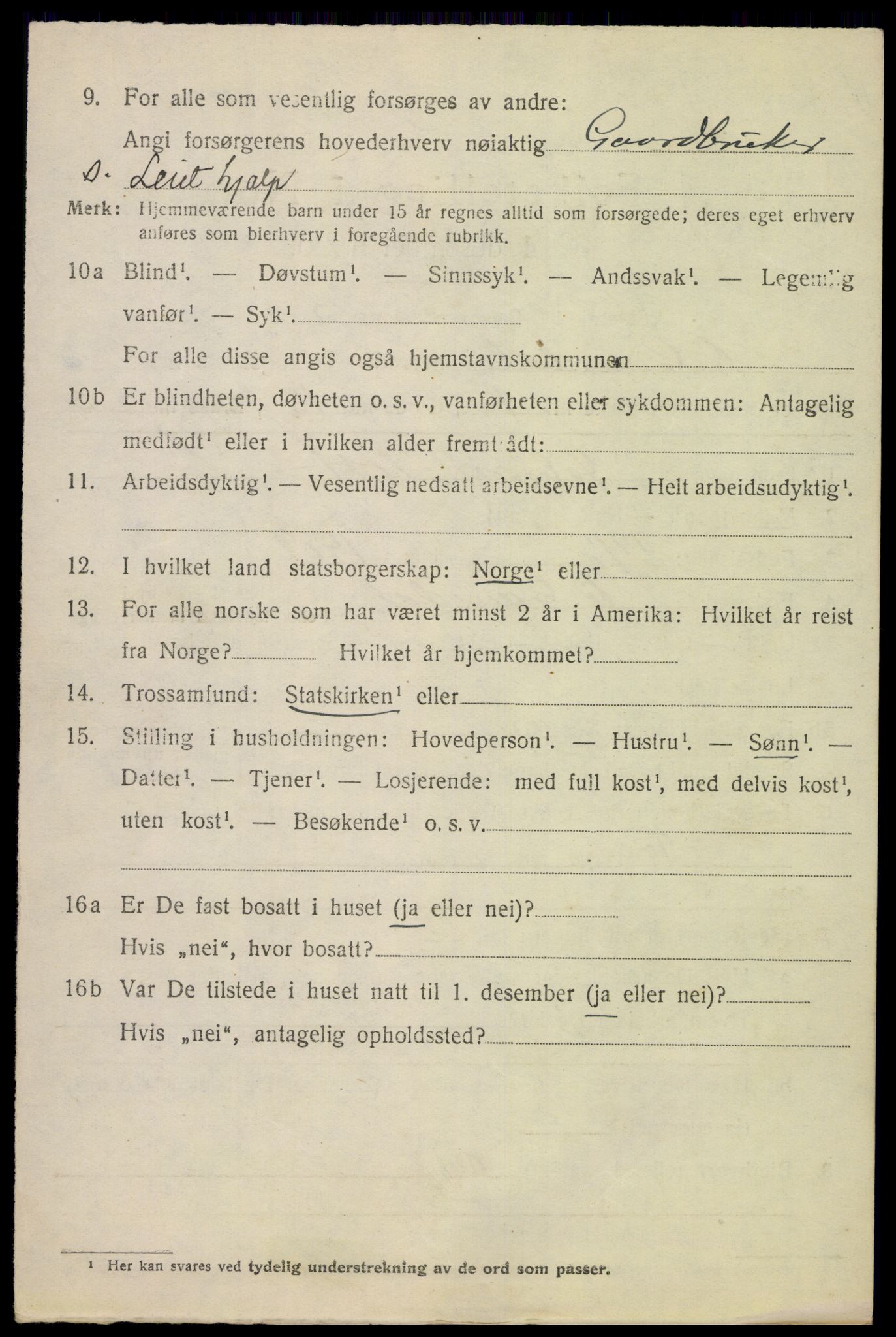 SAH, Folketelling 1920 for 0522 Østre Gausdal herred, 1920, s. 6169