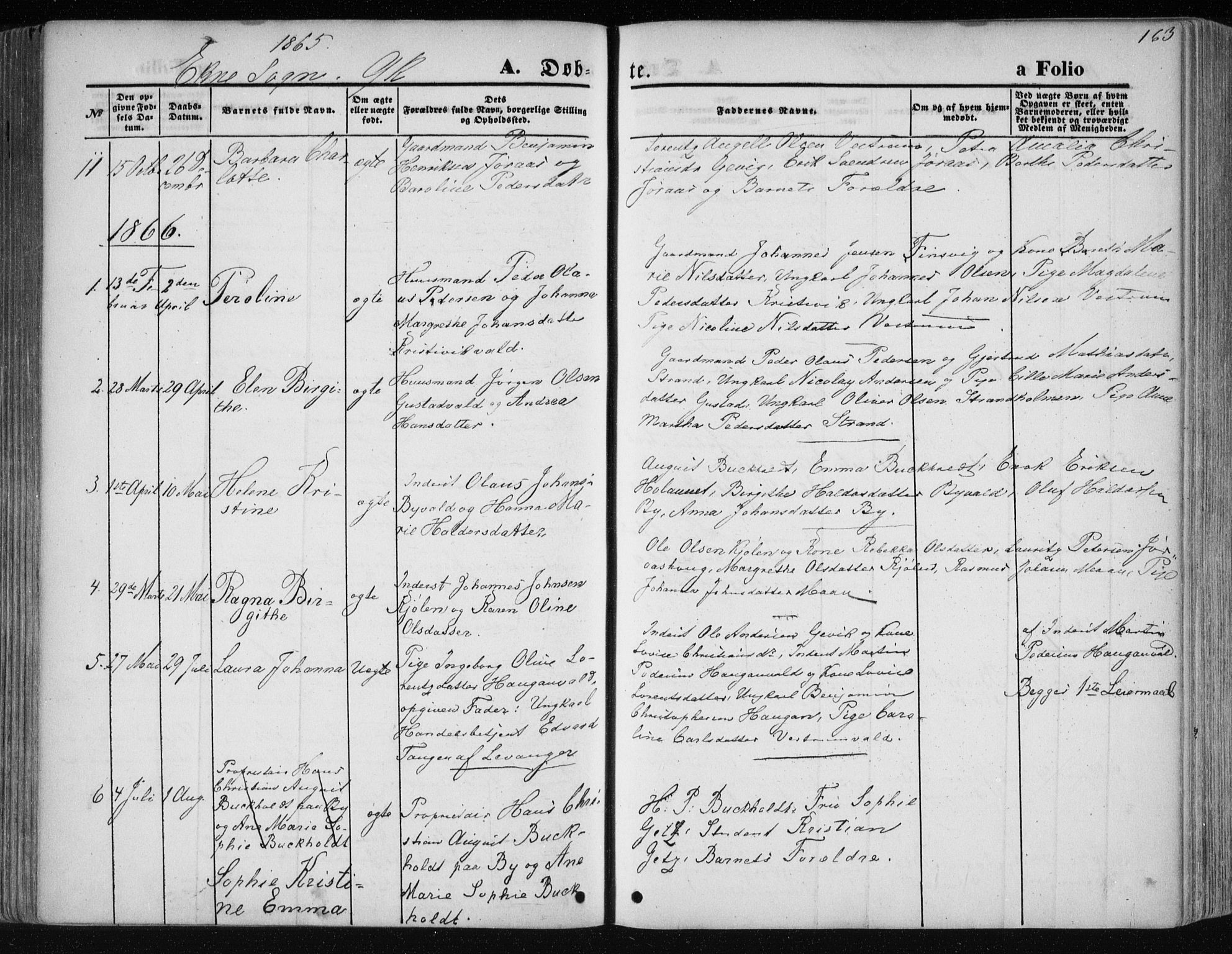 Ministerialprotokoller, klokkerbøker og fødselsregistre - Nord-Trøndelag, SAT/A-1458/717/L0158: Ministerialbok nr. 717A08 /2, 1863-1877, s. 163