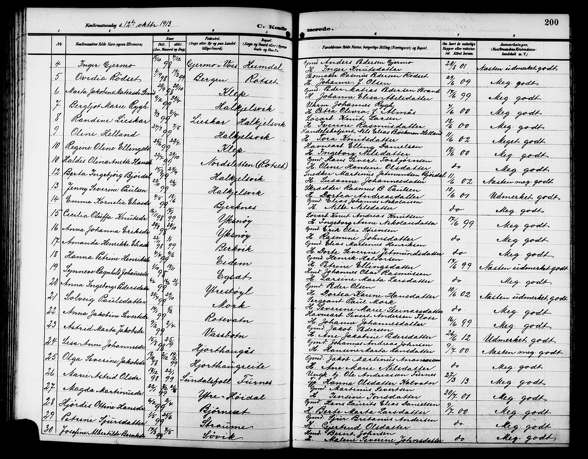 Ministerialprotokoller, klokkerbøker og fødselsregistre - Møre og Romsdal, AV/SAT-A-1454/511/L0159: Klokkerbok nr. 511C05, 1902-1920, s. 200