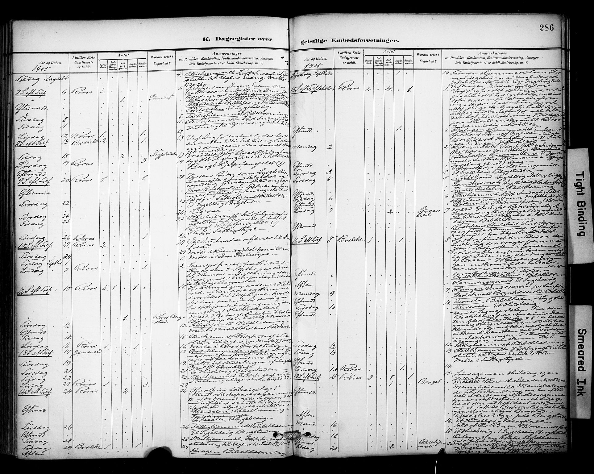 Ministerialprotokoller, klokkerbøker og fødselsregistre - Sør-Trøndelag, AV/SAT-A-1456/681/L0936: Ministerialbok nr. 681A14, 1899-1908, s. 286