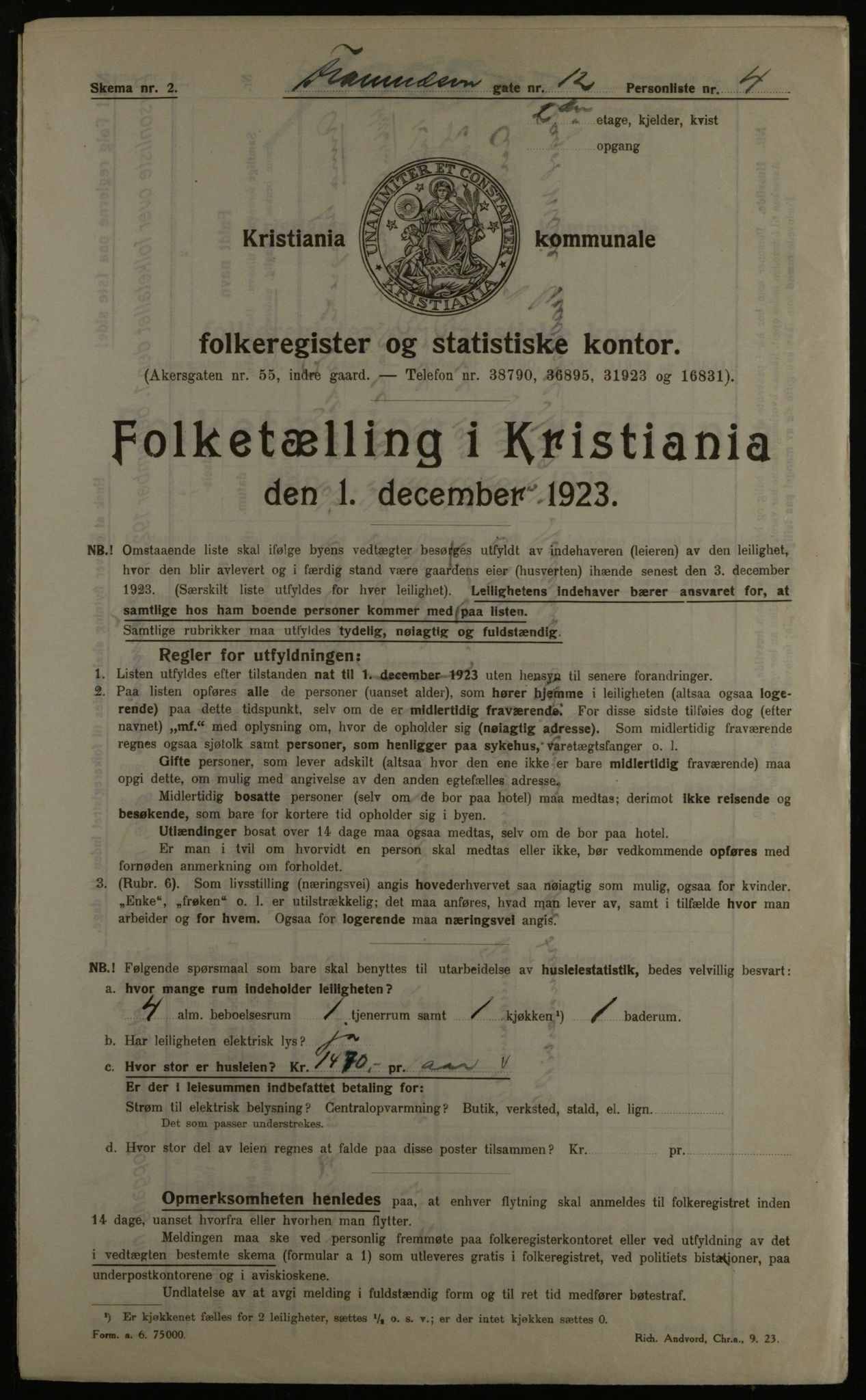 OBA, Kommunal folketelling 1.12.1923 for Kristiania, 1923, s. 28587