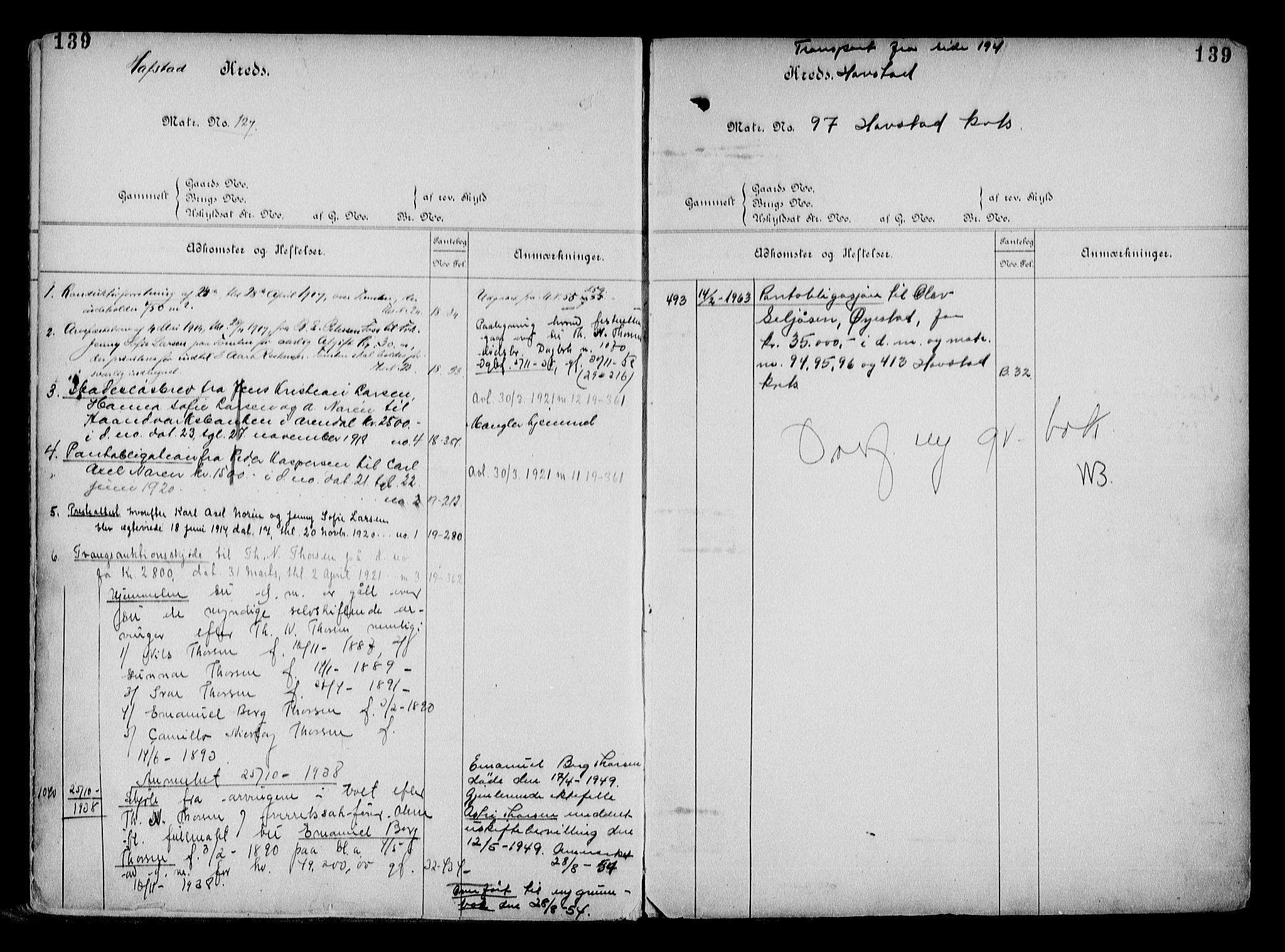 Arendal byfogd, AV/SAK-1222-0001/G/Ga/L0015: Panteregister nr. 13, 1860-1960, s. 139