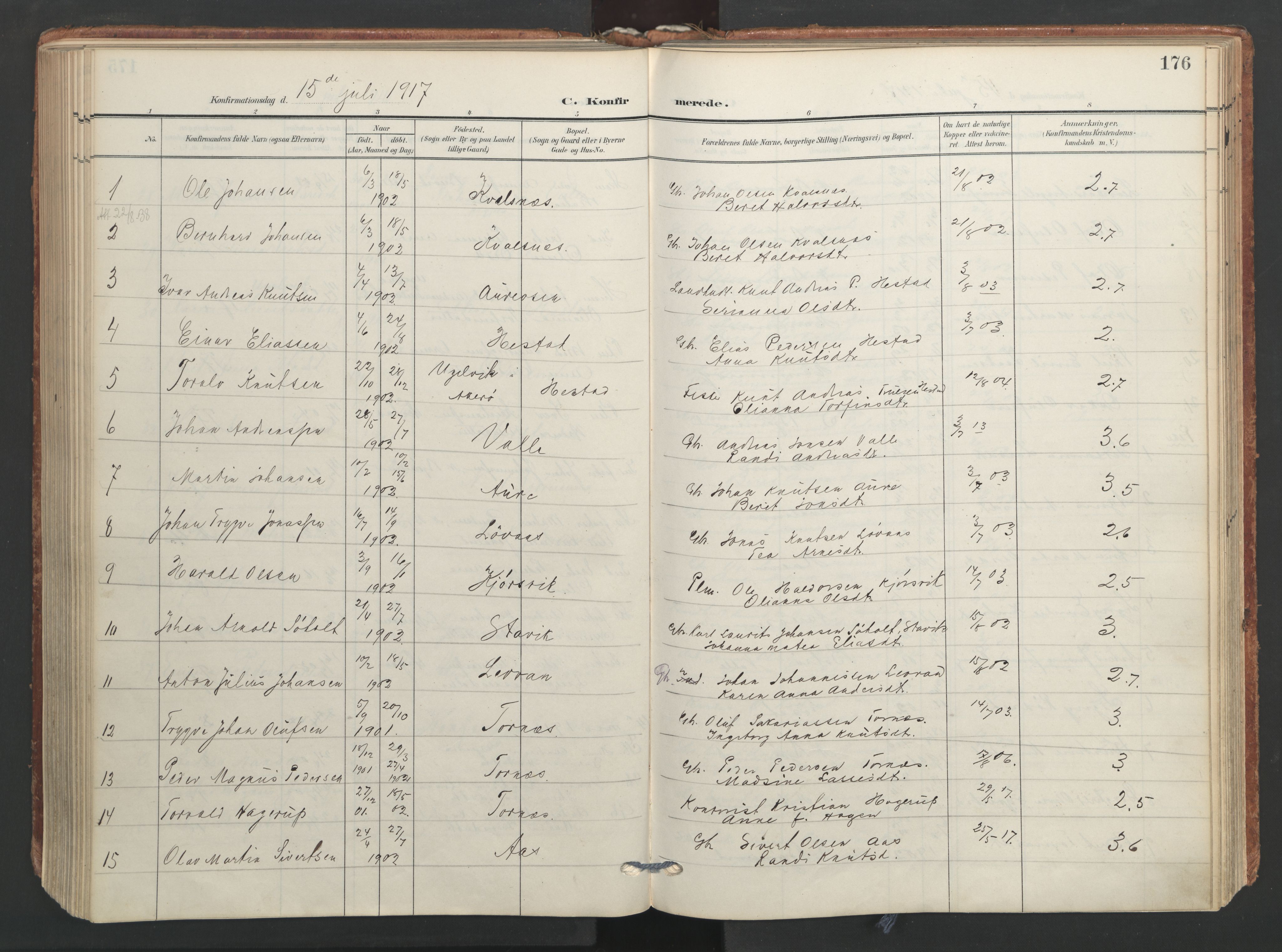 Ministerialprotokoller, klokkerbøker og fødselsregistre - Møre og Romsdal, AV/SAT-A-1454/565/L0751: Ministerialbok nr. 565A05, 1905-1979, s. 176
