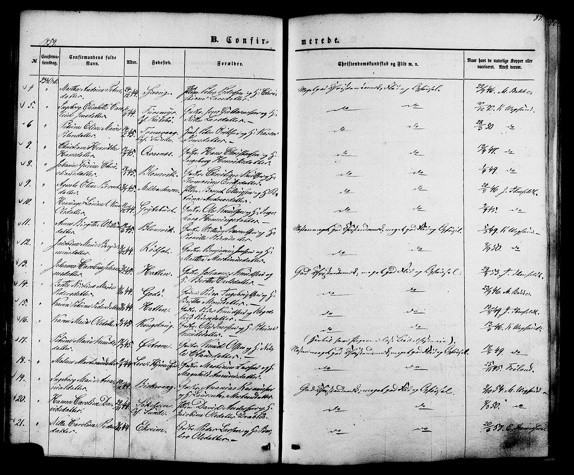 Ministerialprotokoller, klokkerbøker og fødselsregistre - Møre og Romsdal, AV/SAT-A-1454/528/L0398: Ministerialbok nr. 528A09, 1858-1864, s. 87