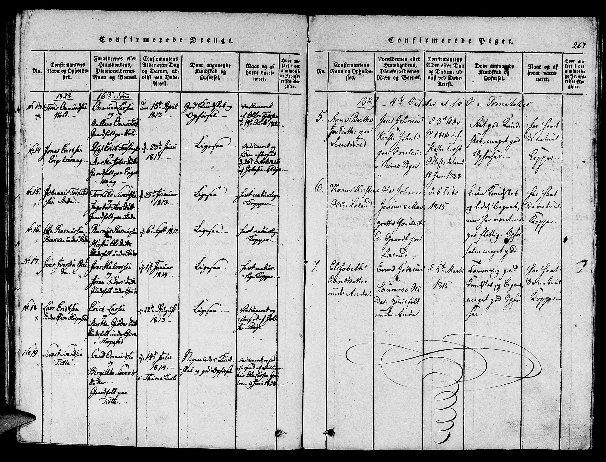 Klepp sokneprestkontor, SAST/A-101803/001/3/30BA/L0002: Ministerialbok nr. A 2, 1816-1833, s. 267