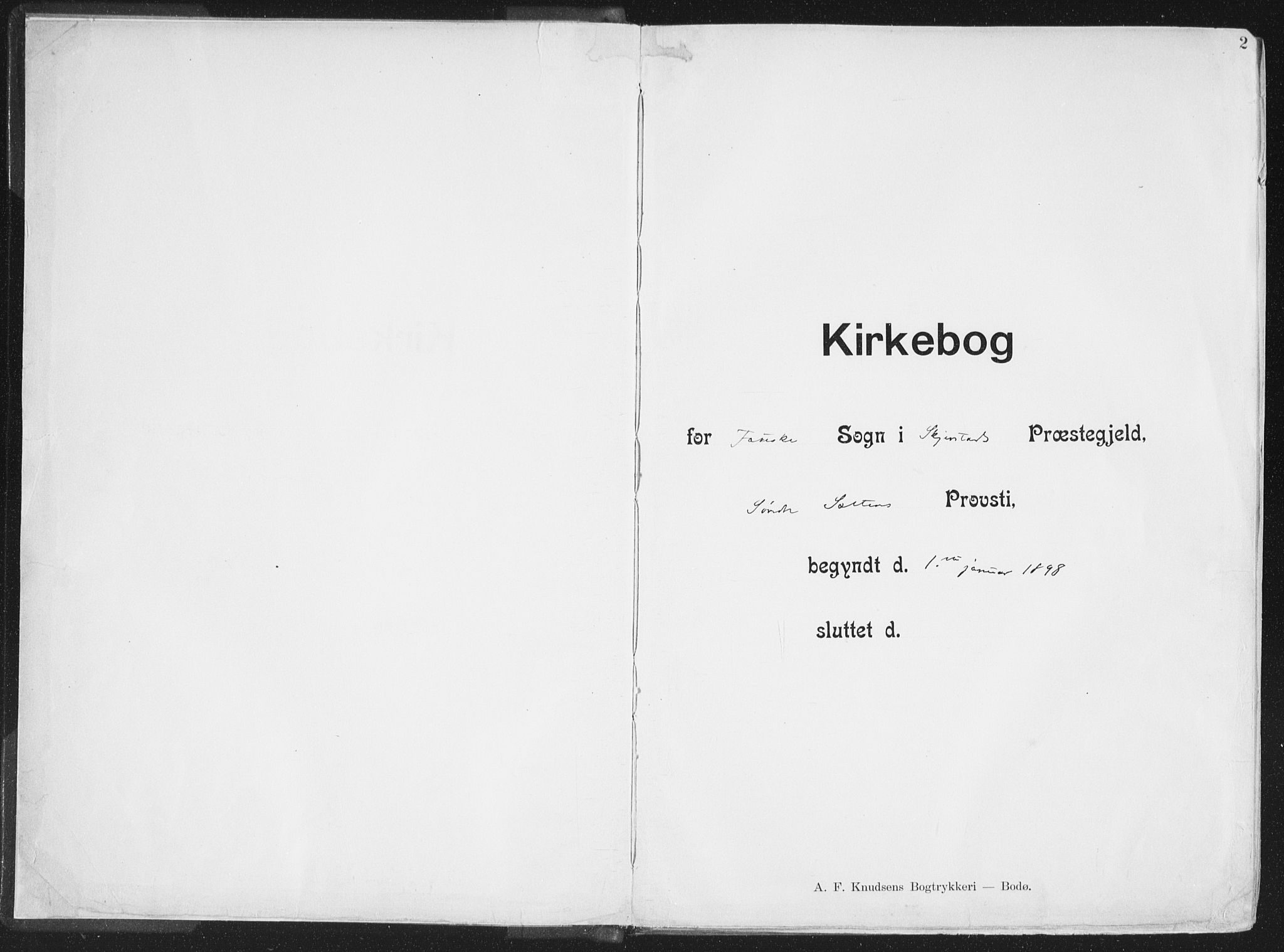 Ministerialprotokoller, klokkerbøker og fødselsregistre - Nordland, AV/SAT-A-1459/849/L0696: Ministerialbok nr. 849A08, 1898-1910, s. 2