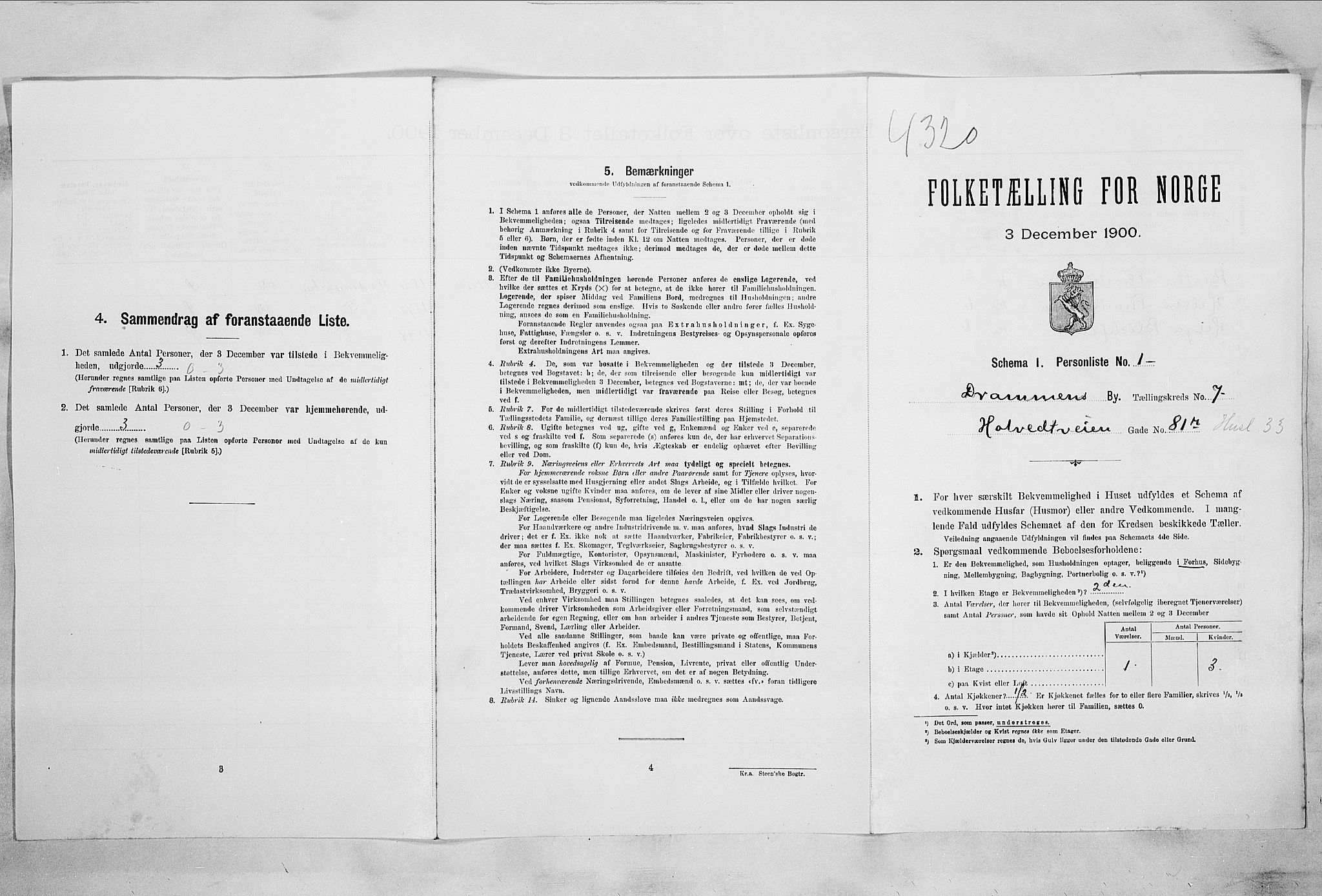RA, Folketelling 1900 for 0602 Drammen kjøpstad, 1900, s. 1384