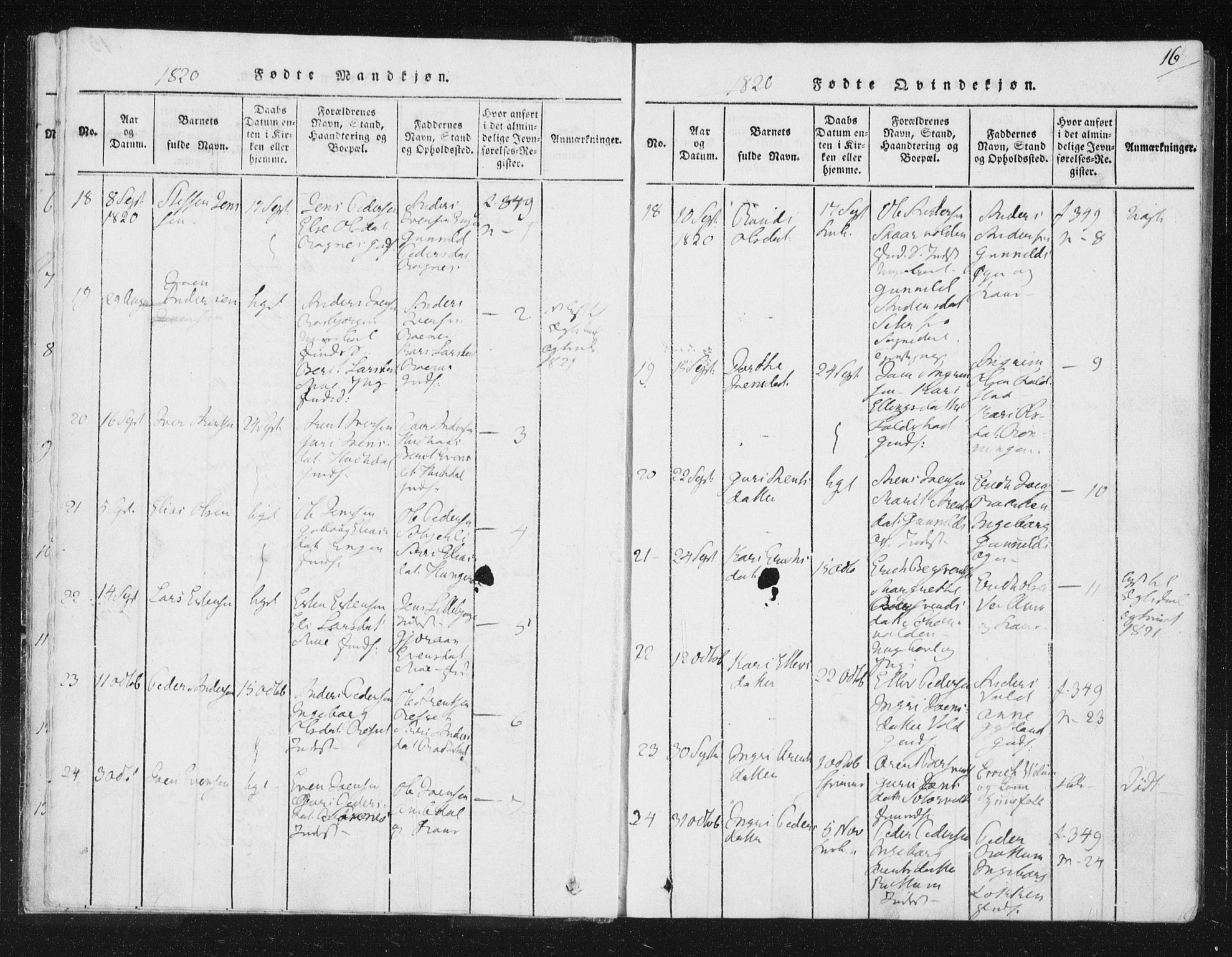 Ministerialprotokoller, klokkerbøker og fødselsregistre - Sør-Trøndelag, SAT/A-1456/687/L0996: Ministerialbok nr. 687A04, 1816-1842, s. 16