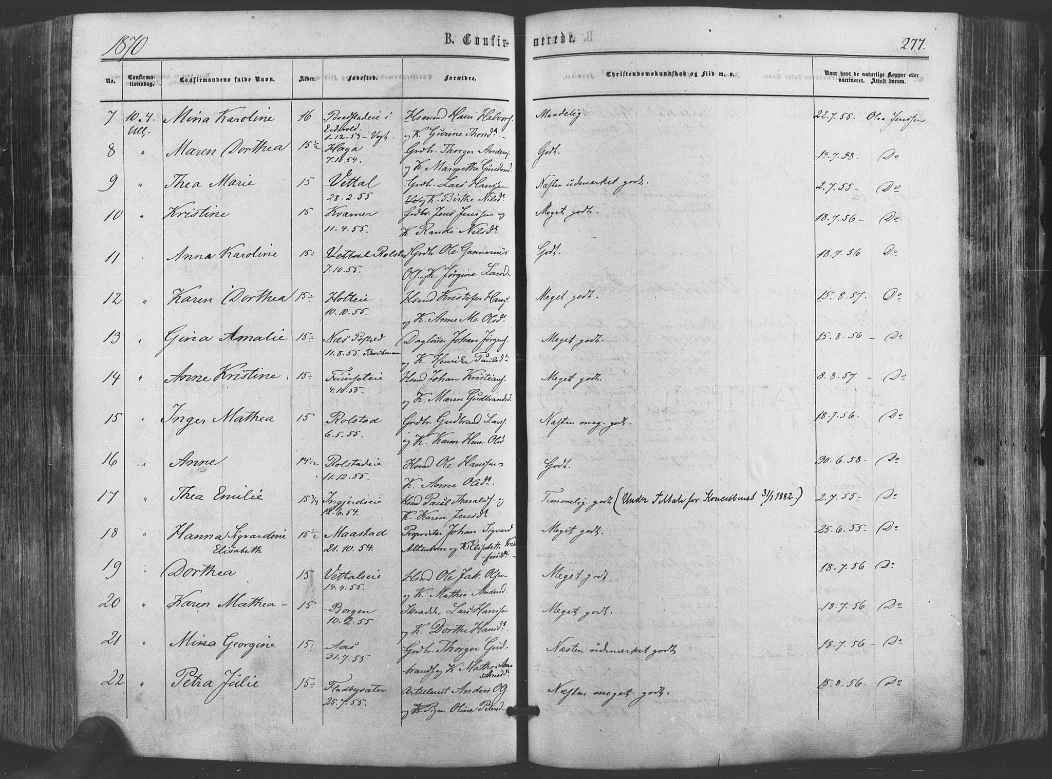 Ullensaker prestekontor Kirkebøker, AV/SAO-A-10236a/F/Fa/L0016: Ministerialbok nr. I 16, 1863-1875, s. 277