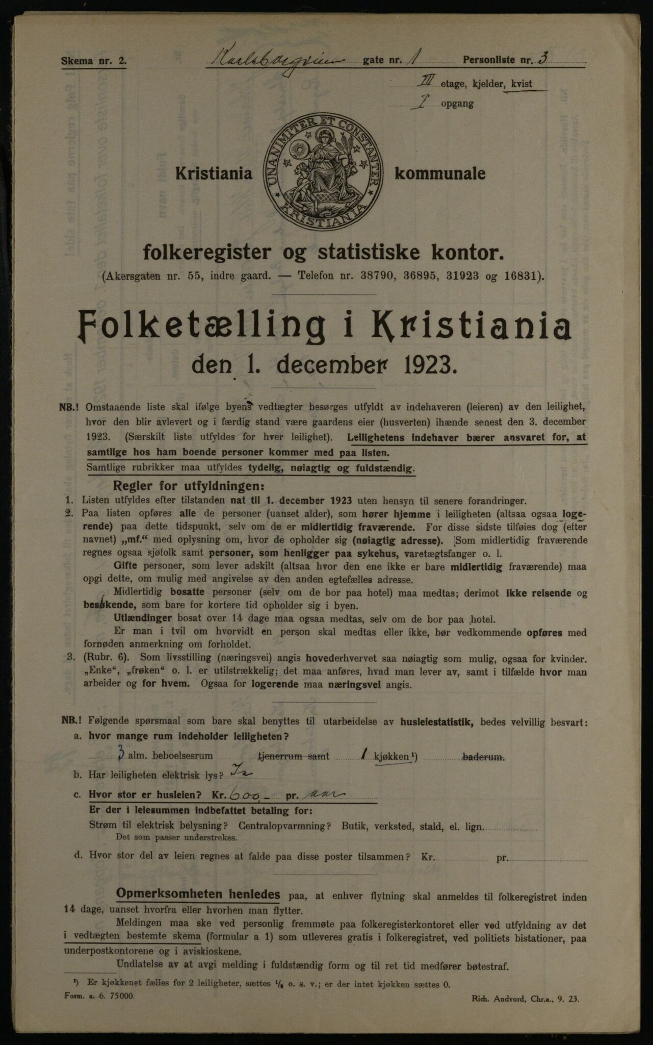 OBA, Kommunal folketelling 1.12.1923 for Kristiania, 1923, s. 54591