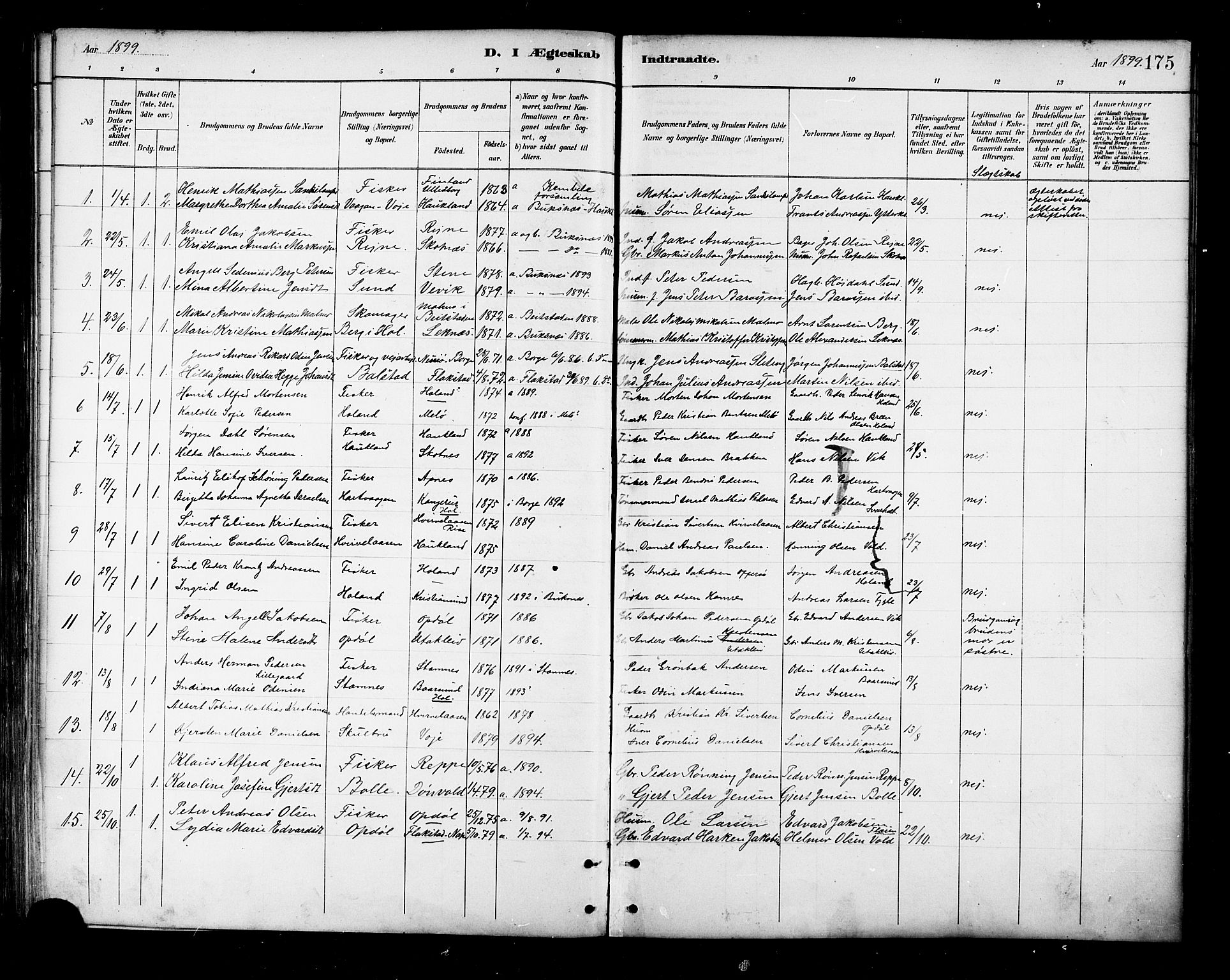 Ministerialprotokoller, klokkerbøker og fødselsregistre - Nordland, AV/SAT-A-1459/881/L1167: Klokkerbok nr. 881C04, 1886-1899, s. 175