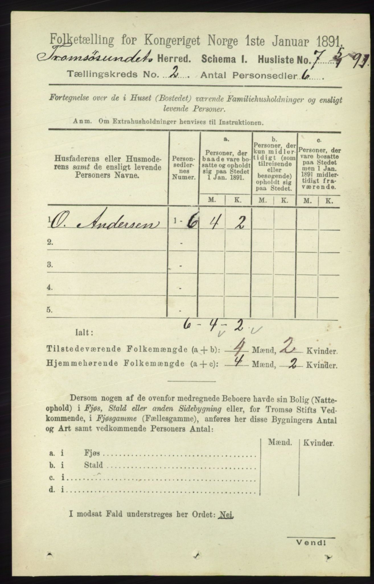 RA, Folketelling 1891 for 1934 Tromsøysund herred, 1891, s. 519