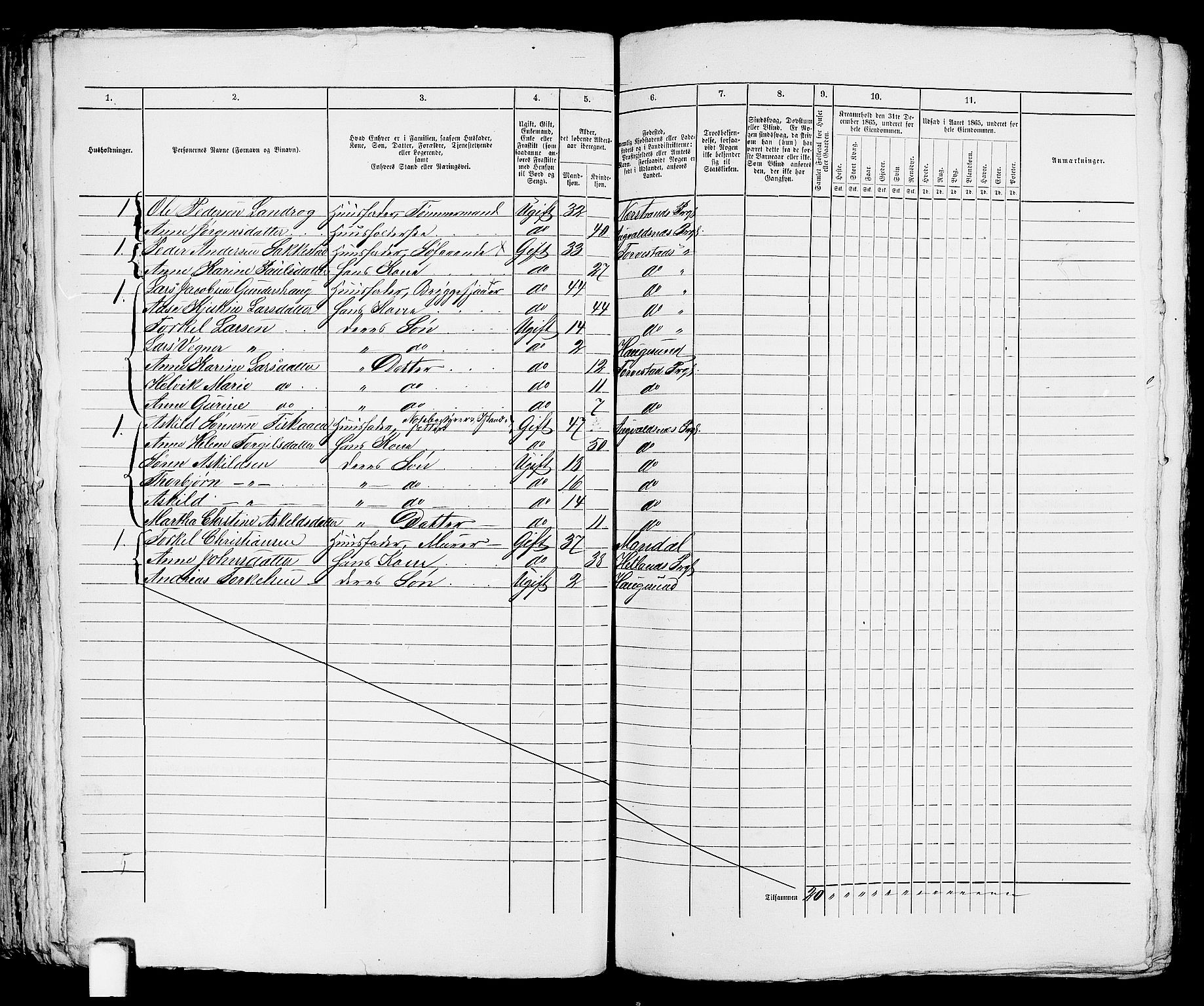 RA, Folketelling 1865 for 1106B Torvastad prestegjeld, Haugesund ladested, 1865, s. 80