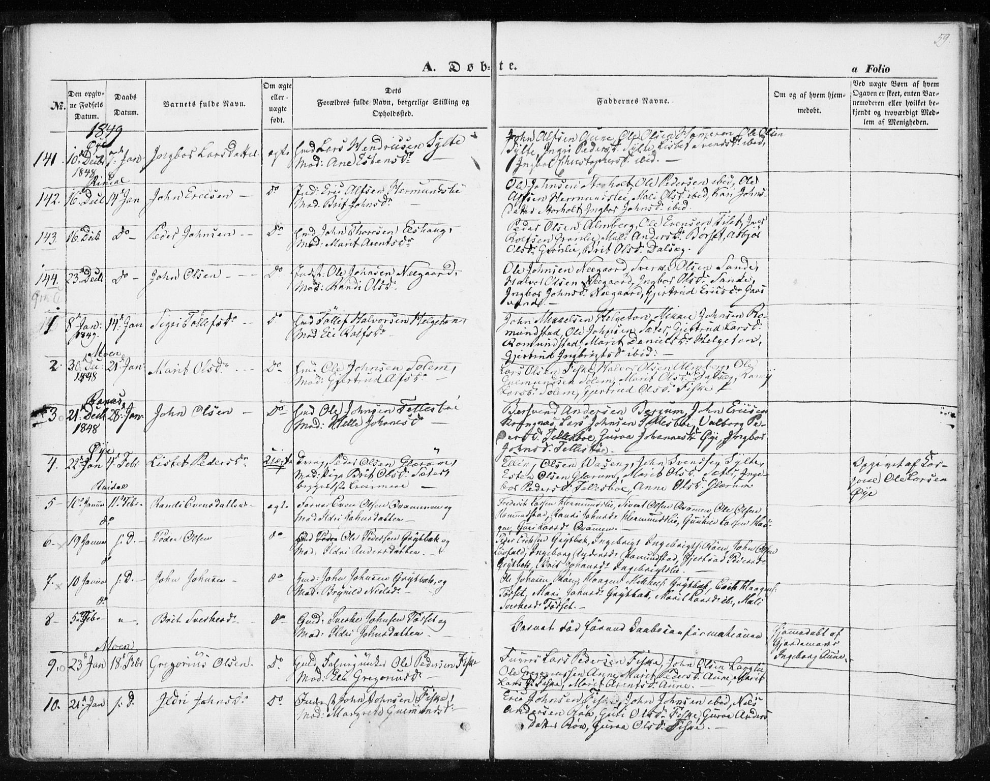 Ministerialprotokoller, klokkerbøker og fødselsregistre - Møre og Romsdal, AV/SAT-A-1454/595/L1043: Ministerialbok nr. 595A05, 1843-1851, s. 59