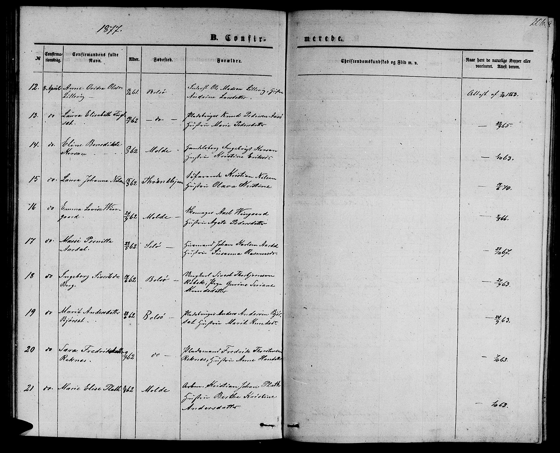 Ministerialprotokoller, klokkerbøker og fødselsregistre - Møre og Romsdal, AV/SAT-A-1454/558/L0701: Klokkerbok nr. 558C02, 1862-1879, s. 206