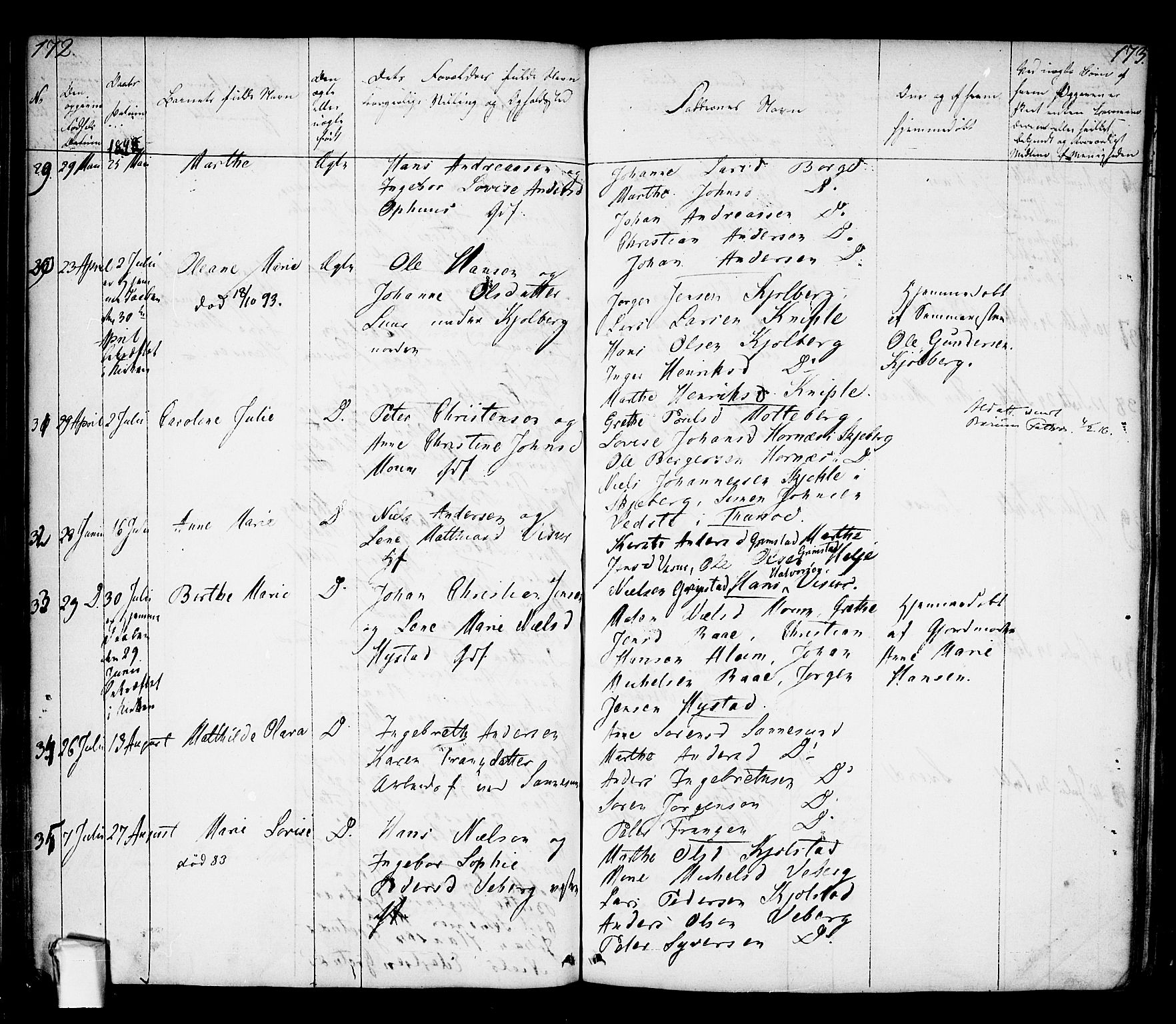 Borge prestekontor Kirkebøker, AV/SAO-A-10903/F/Fa/L0004: Ministerialbok nr. I 4, 1836-1848, s. 172-173