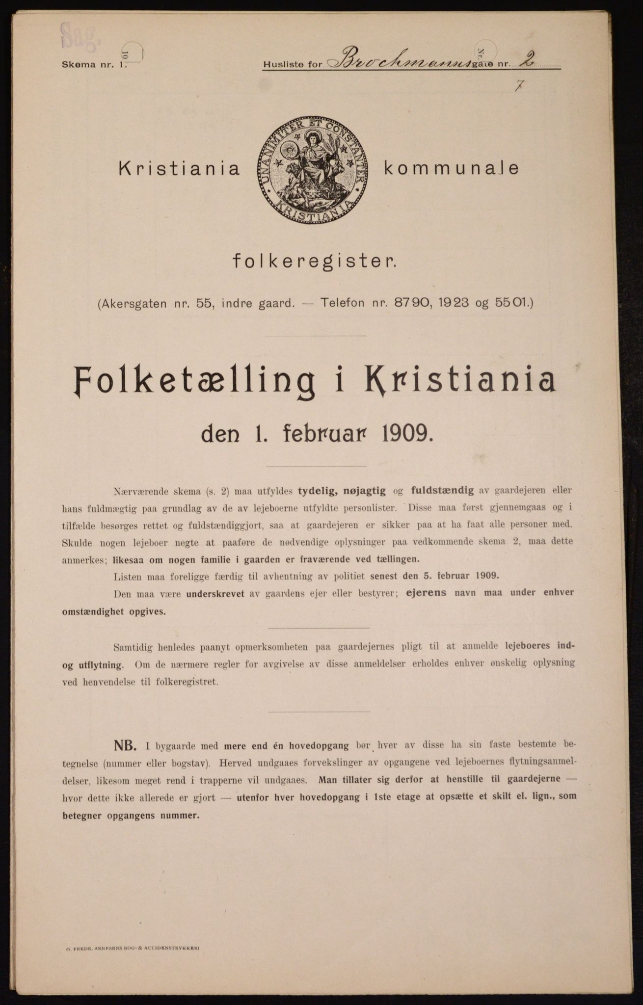 OBA, Kommunal folketelling 1.2.1909 for Kristiania kjøpstad, 1909, s. 8970