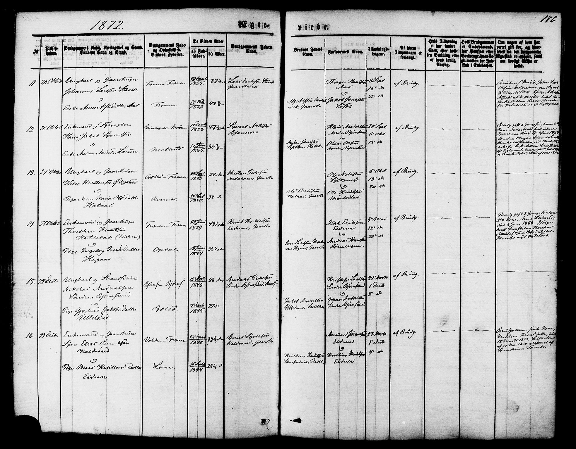Ministerialprotokoller, klokkerbøker og fødselsregistre - Møre og Romsdal, SAT/A-1454/565/L0749: Ministerialbok nr. 565A03, 1871-1886, s. 186
