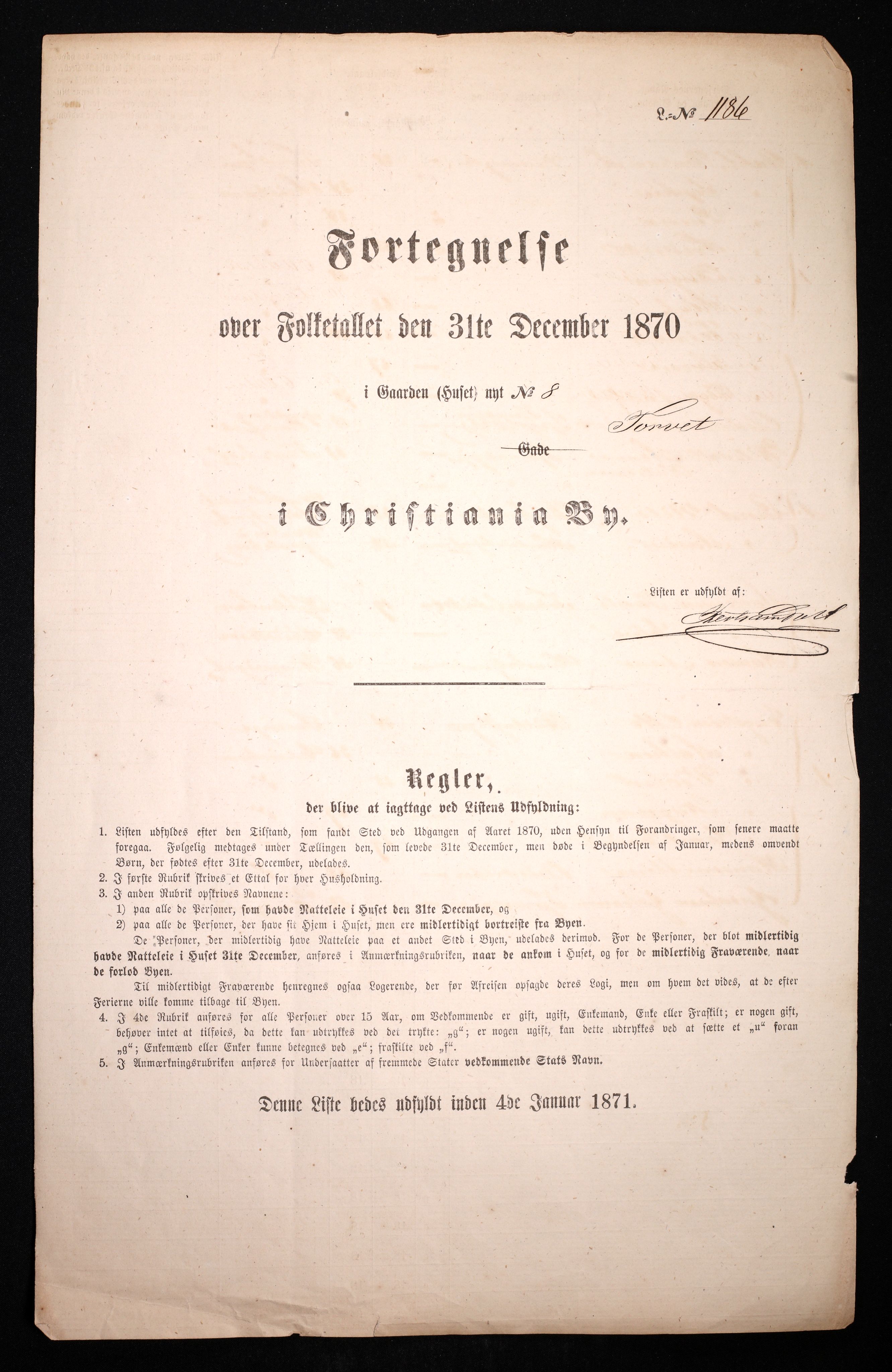 RA, Folketelling 1870 for 0301 Kristiania kjøpstad, 1870, s. 4370