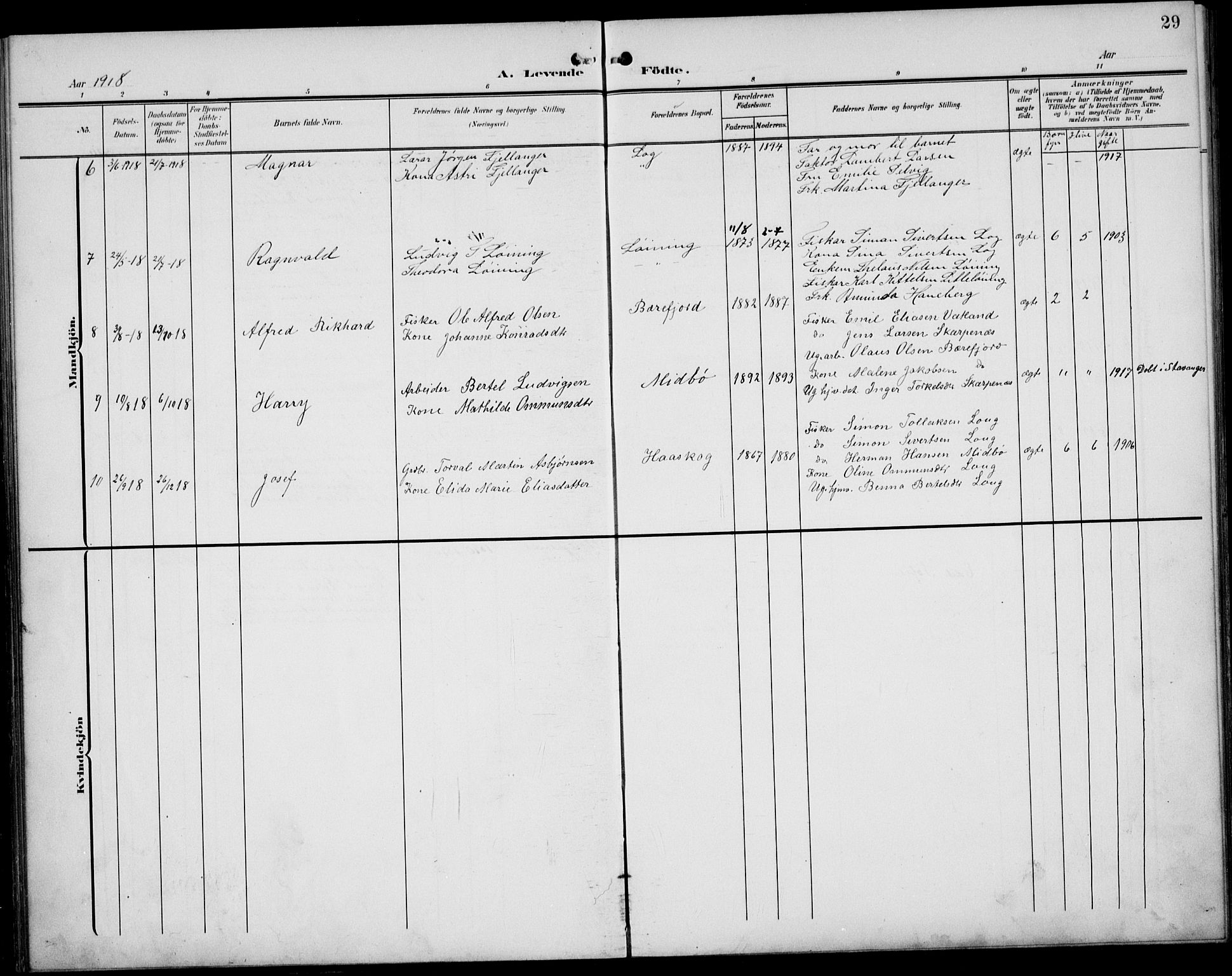 Sokndal sokneprestkontor, AV/SAST-A-101808: Klokkerbok nr. B 7, 1904-1935, s. 29