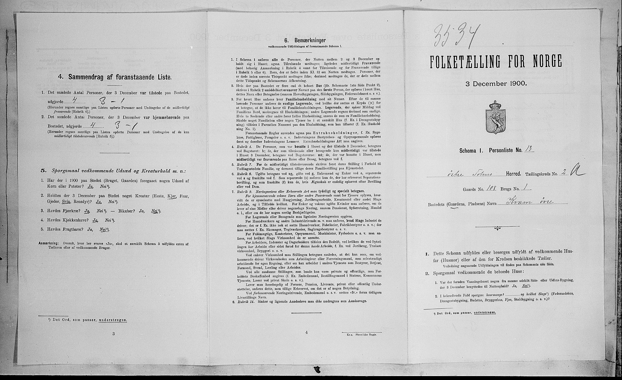 SAH, Folketelling 1900 for 0528 Østre Toten herred, 1900, s. 373