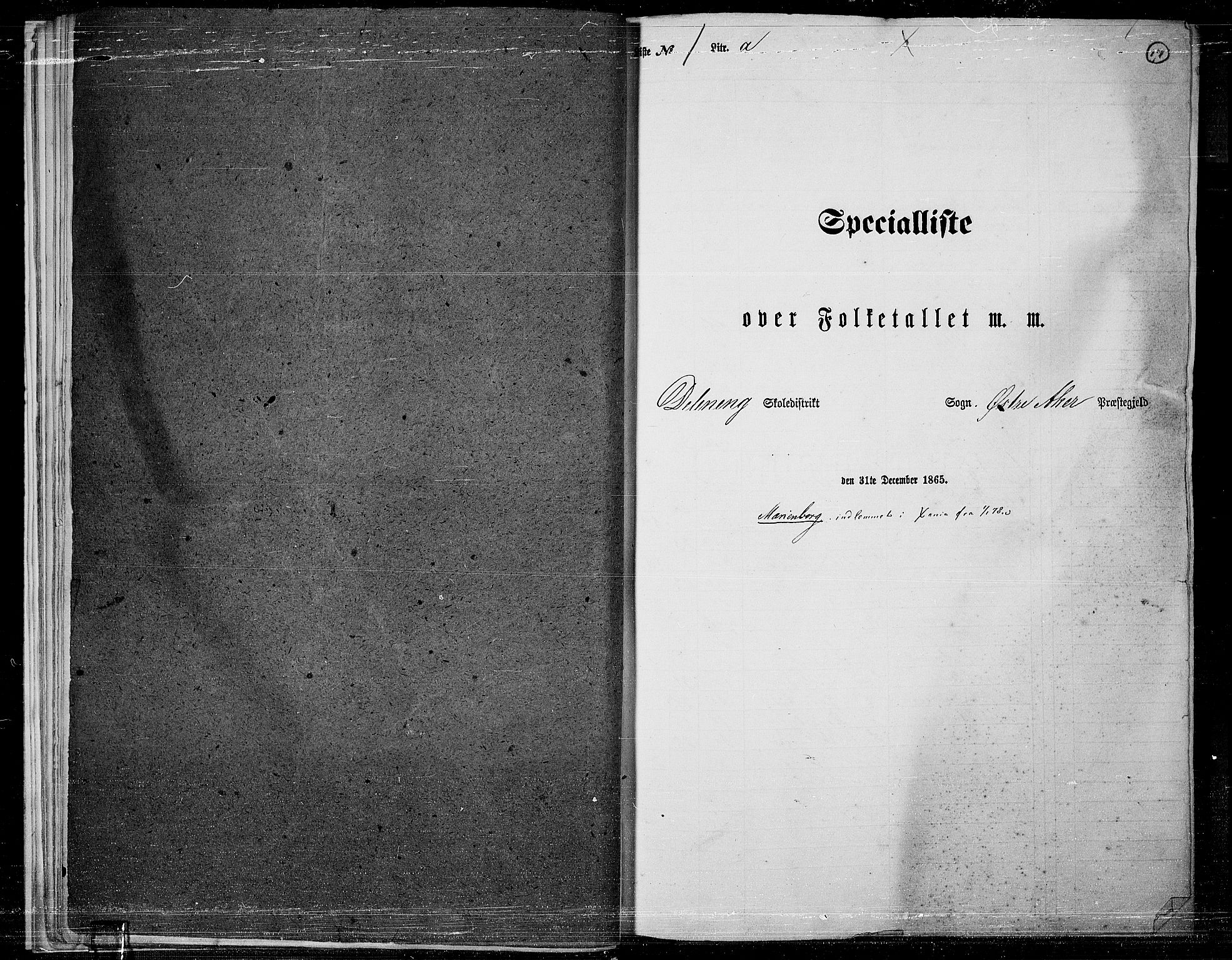 RA, Folketelling 1865 for 0218bP Østre Aker prestegjeld, 1865, s. 16