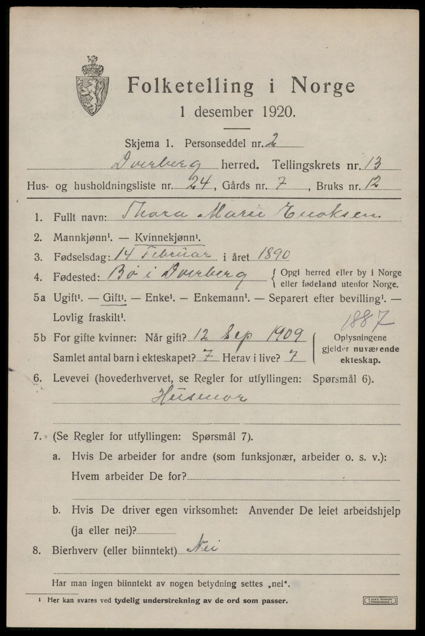 SAT, Folketelling 1920 for 1872 Dverberg herred, 1920, s. 10200